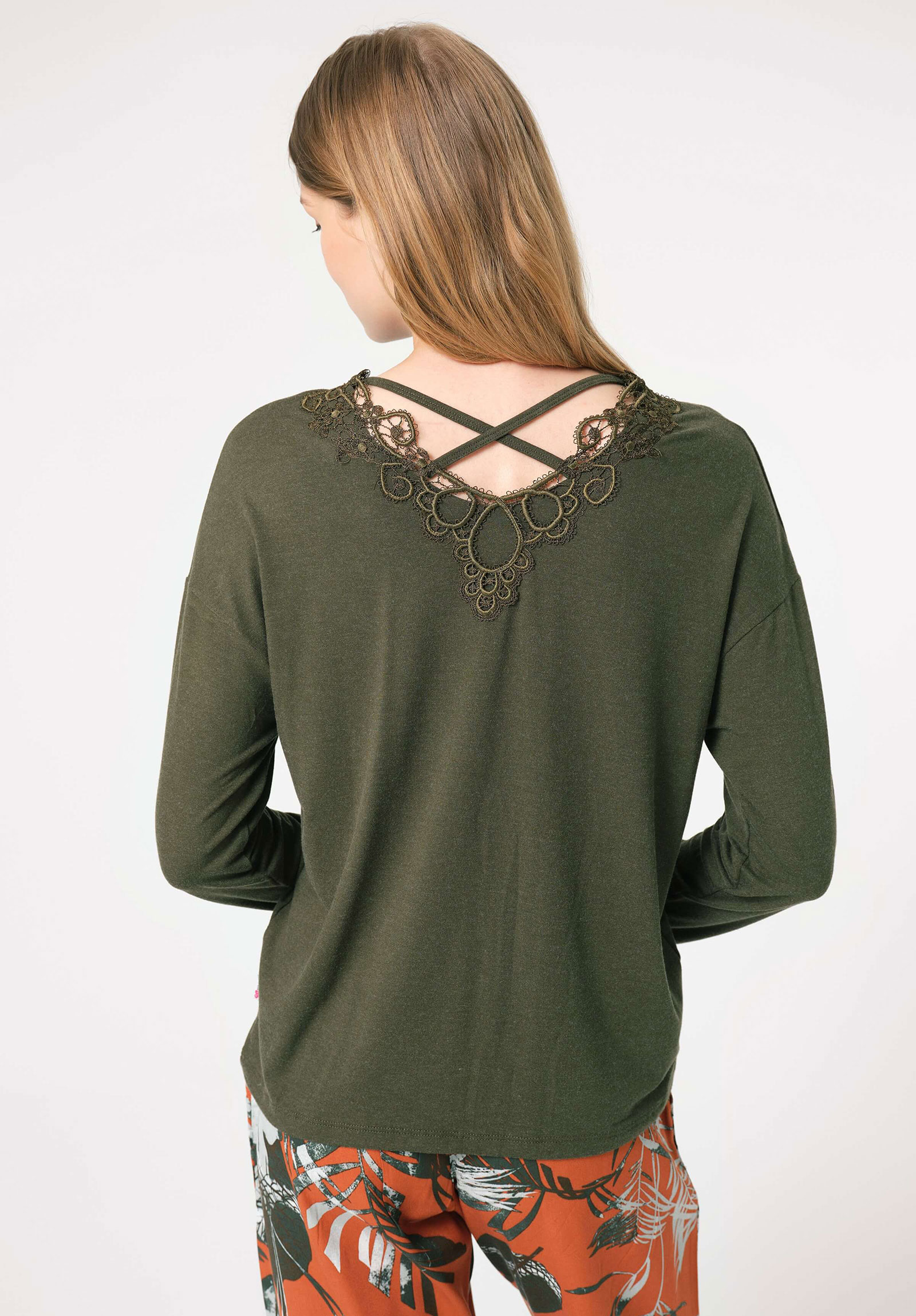 Πιτζάμα γυναικεία Anil Viscose με σχέδιο στην πλάτη πράσινο σκούρο 9845ANL-Κυπαρισσί φωτογραφία