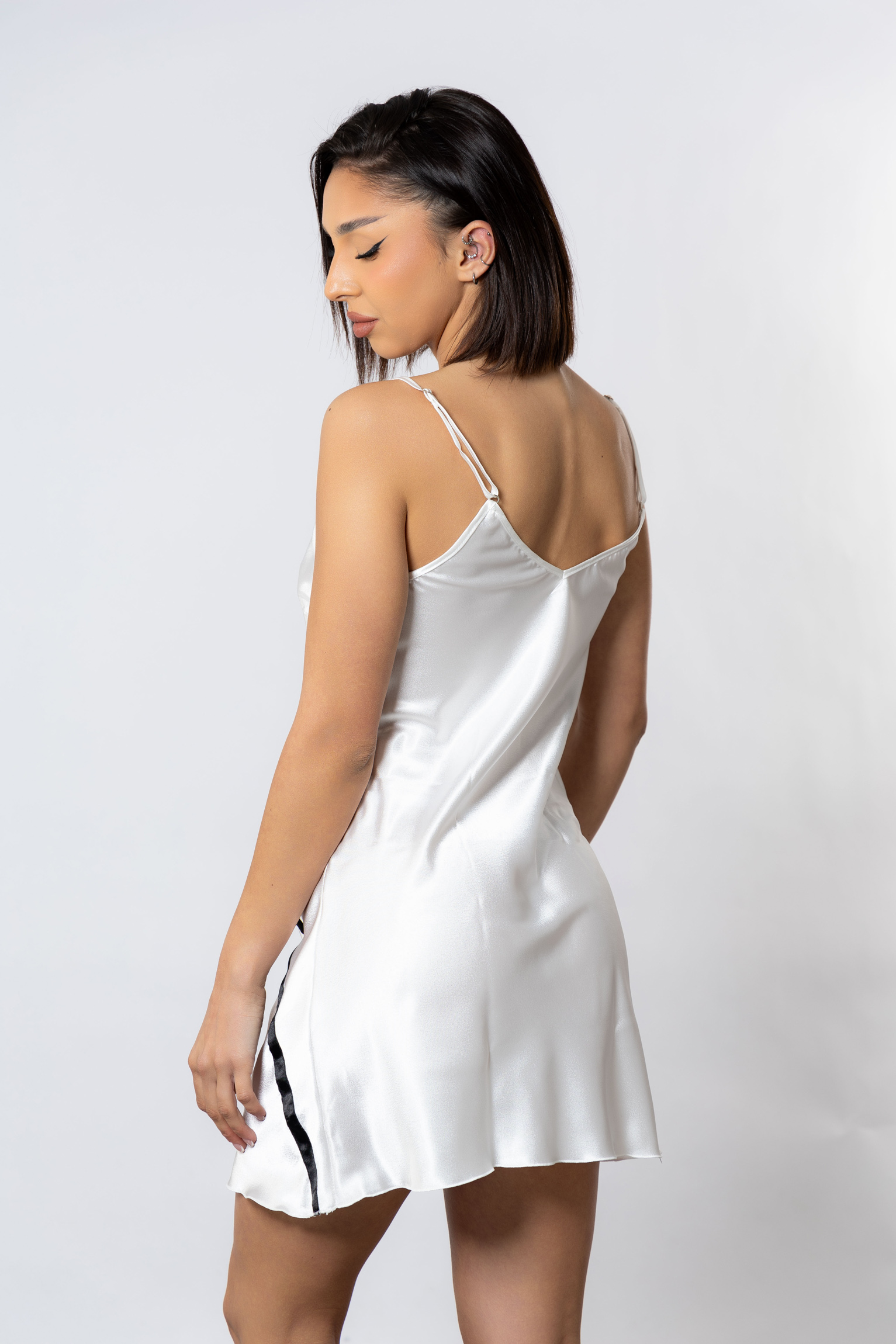 Νυχτικό Σατέν Moongirl Darya Crem MG101-1-Εκρού φωτογραφία