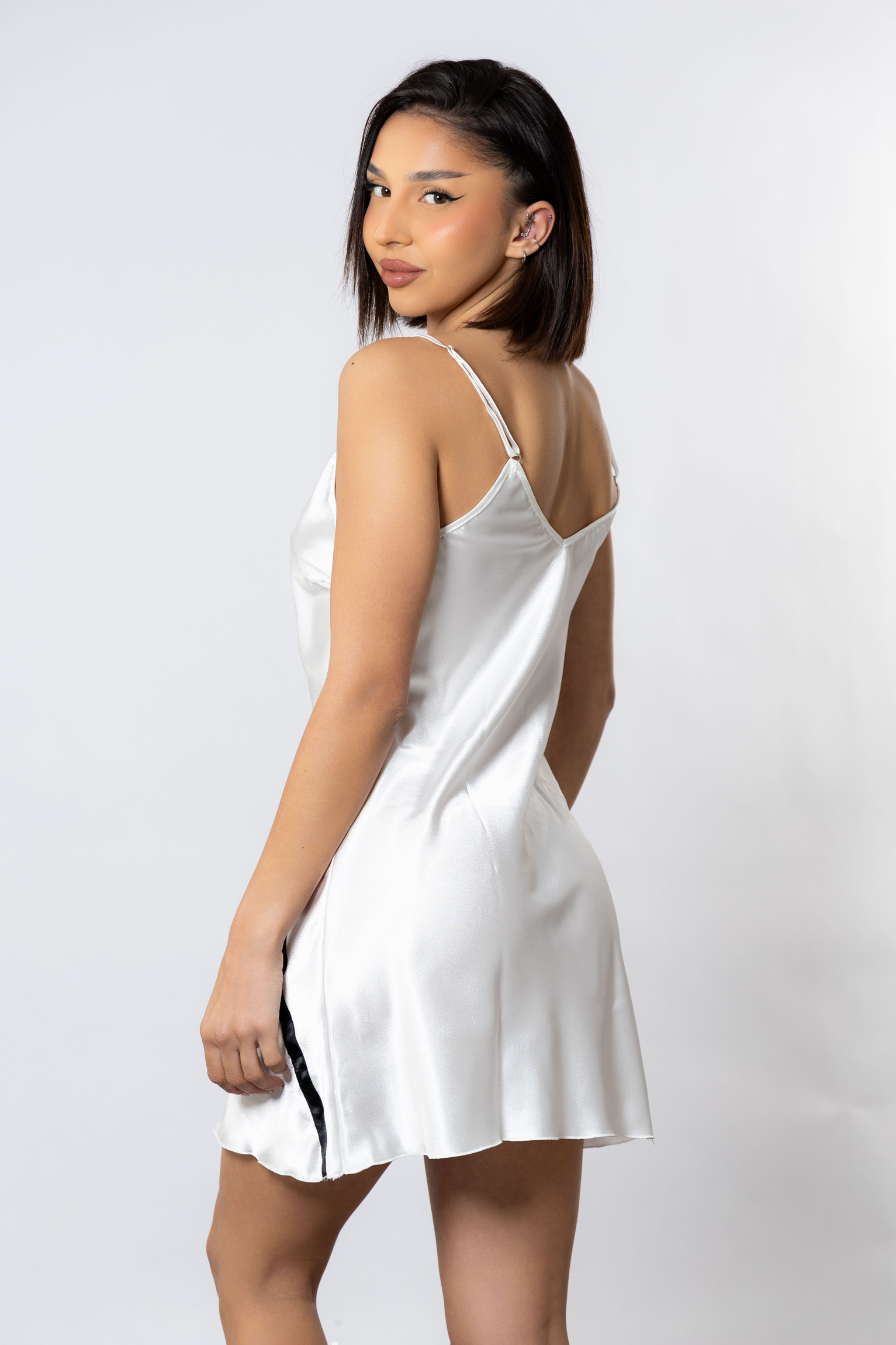 Νυχτικό Σατέν Moongirl Darya Crem MG101-1-Εκρού φωτογραφία