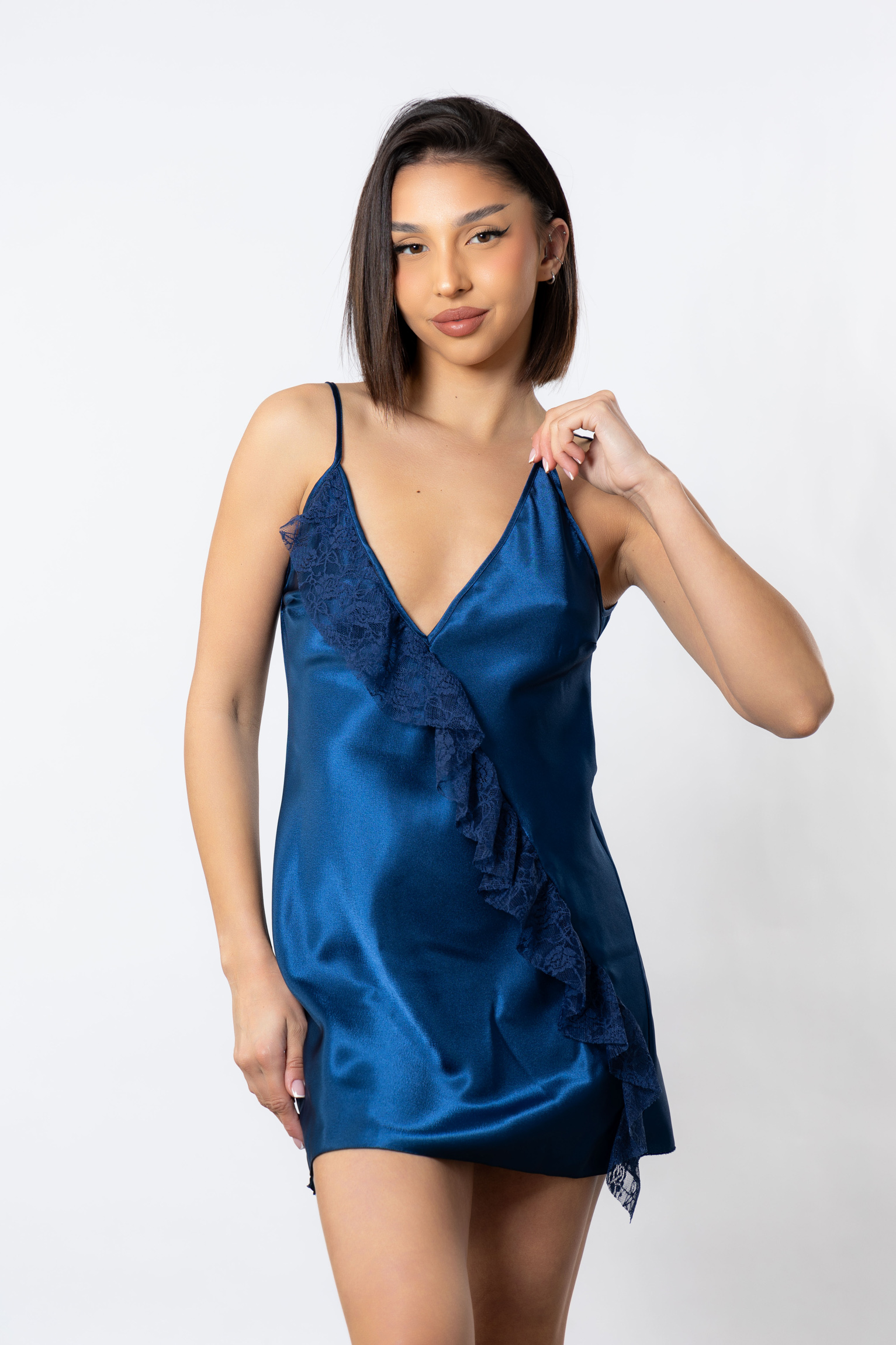 Νυχτικό Σατέν Moongirl Ήβη Blue MG278-2-Μπλε φωτογραφία