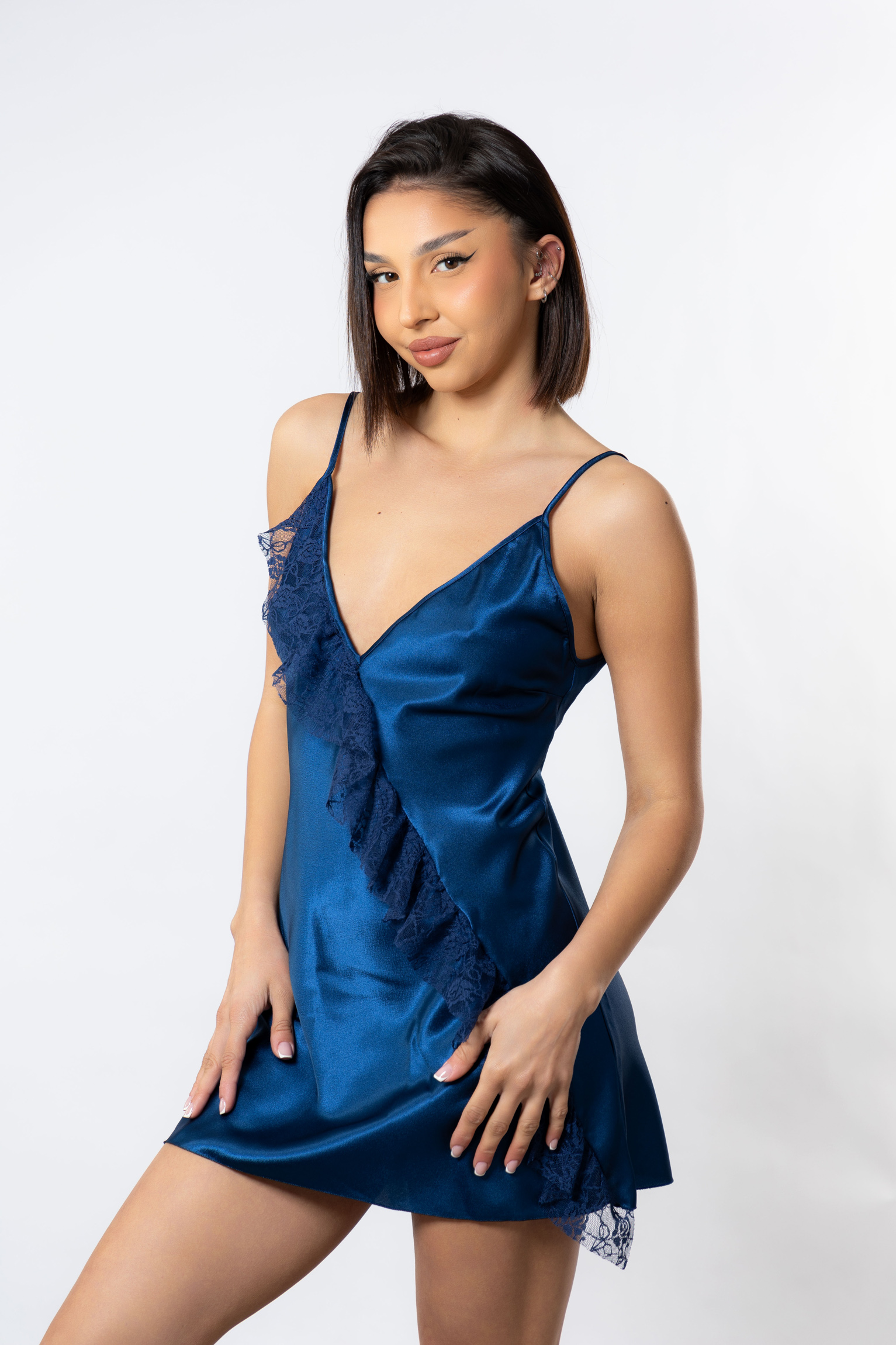 Νυχτικό Σατέν Moongirl Ήβη Blue MG278-2-Μπλε φωτογραφία