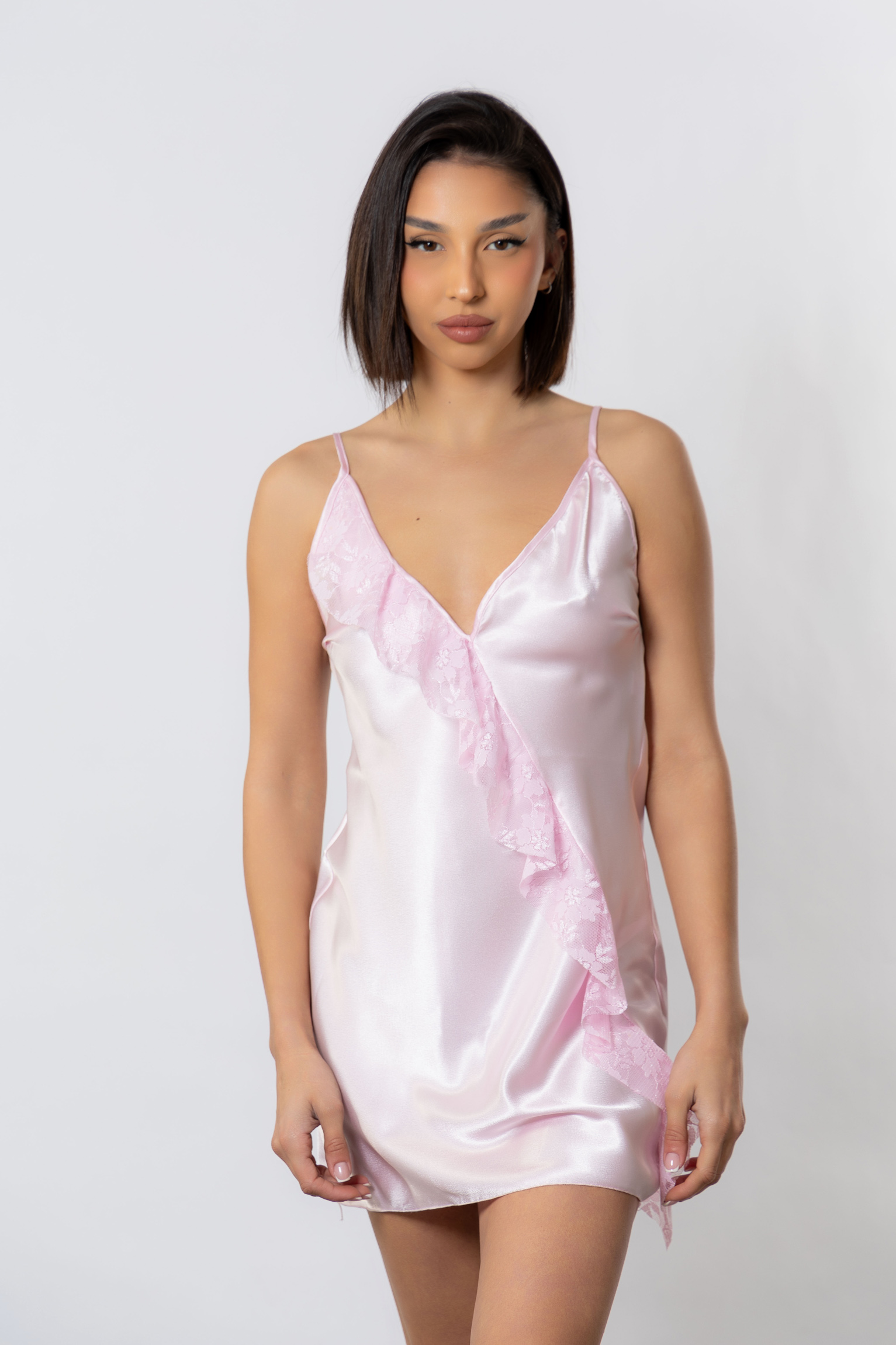 Νυχτικό Σατέν Moongirl Ήβη Pink MG278-1-Ροζ φωτογραφία