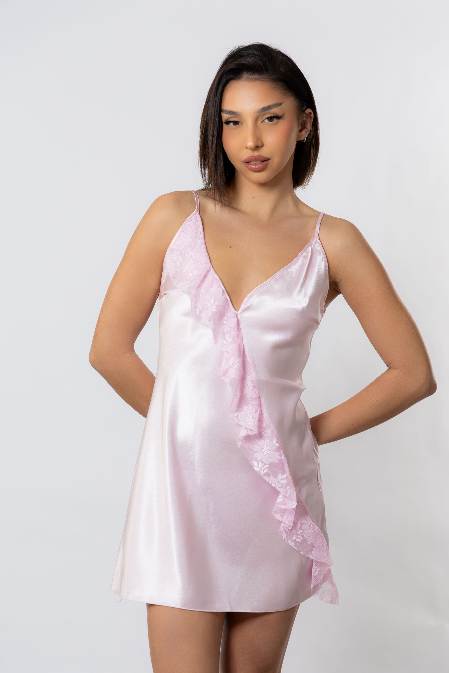 Νυχτικό Σατέν Moongirl Ήβη Pink MG278-1-Ροζ φωτογραφία