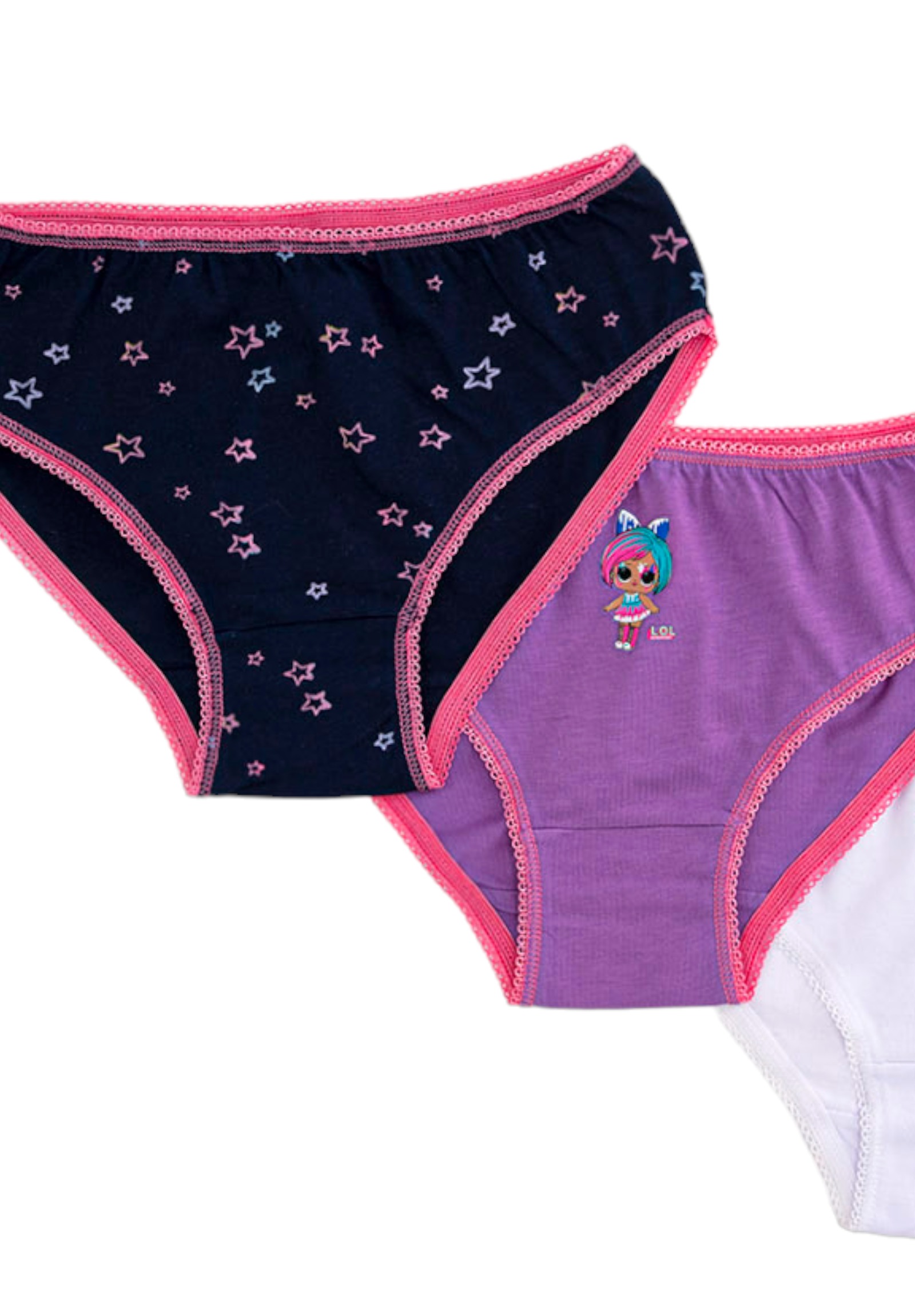 Σλιπάκια για κορίτσια βαμβακερά Rolypoly LOL σε οικονομικό πακέτο 3 τεμαχίων MI0053-Πολύχρωμο φωτογραφία