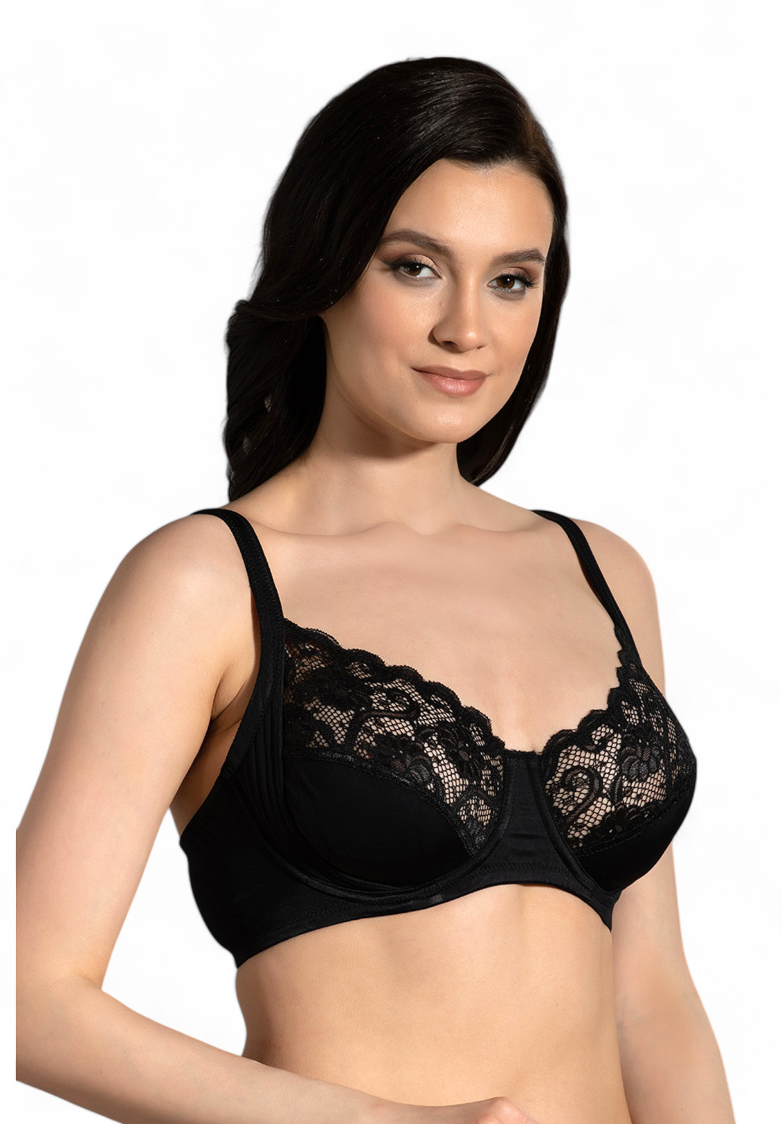  Σουτιέν χωρίς ενίσχυση με δαντέλα New Bra Lingerie NB6000-Μαύρο 2025