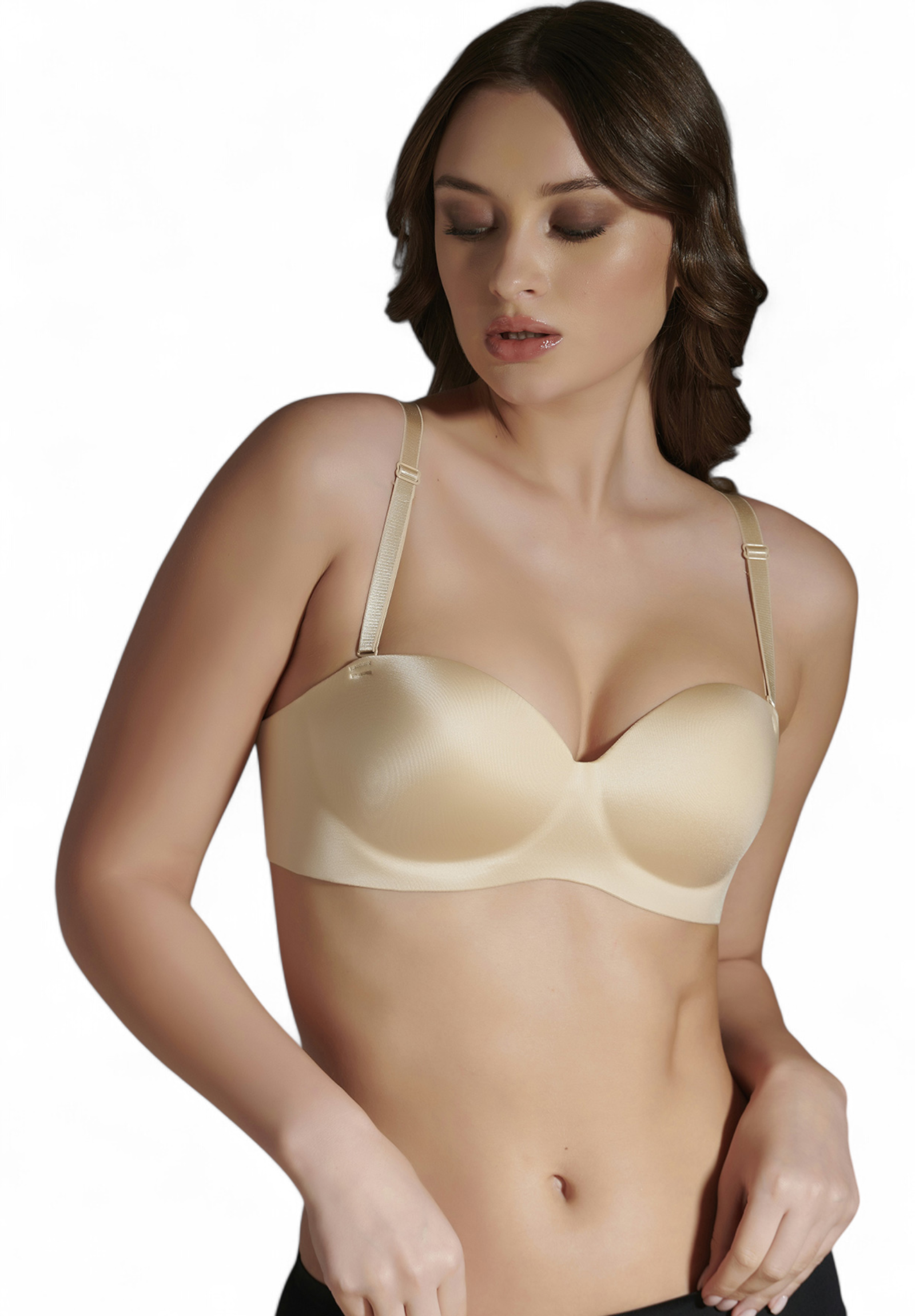  Σουτιέν χωρίς ραφές μπαλκονέ με ενίσχυση New Bra Lingerie NB6055-Μπεζ 2025