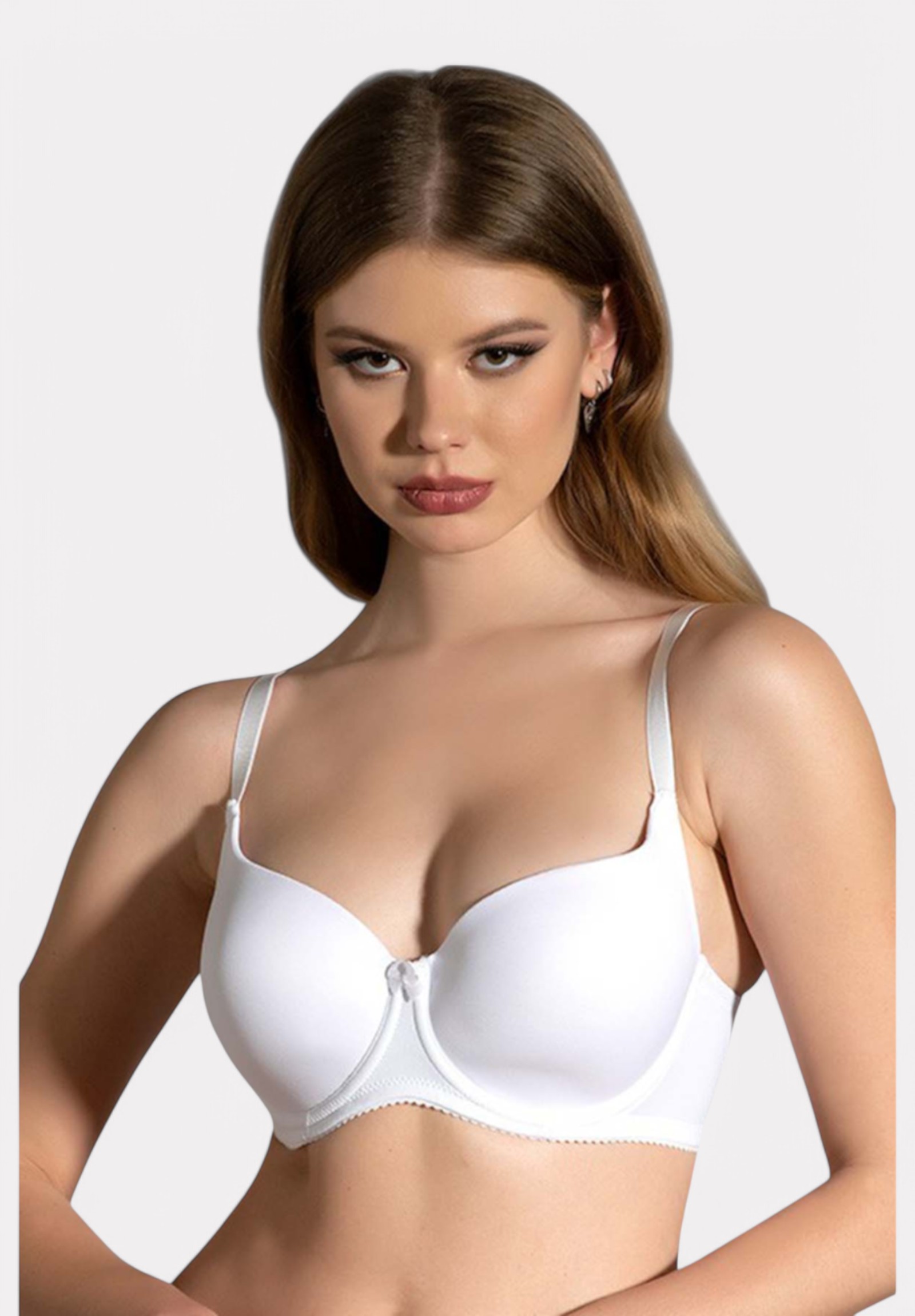  Σουτιέν χωρίς ραφές μπαλκονέ με ενίσχυση New Bra Lingerie NB6055-Εκρού 2025