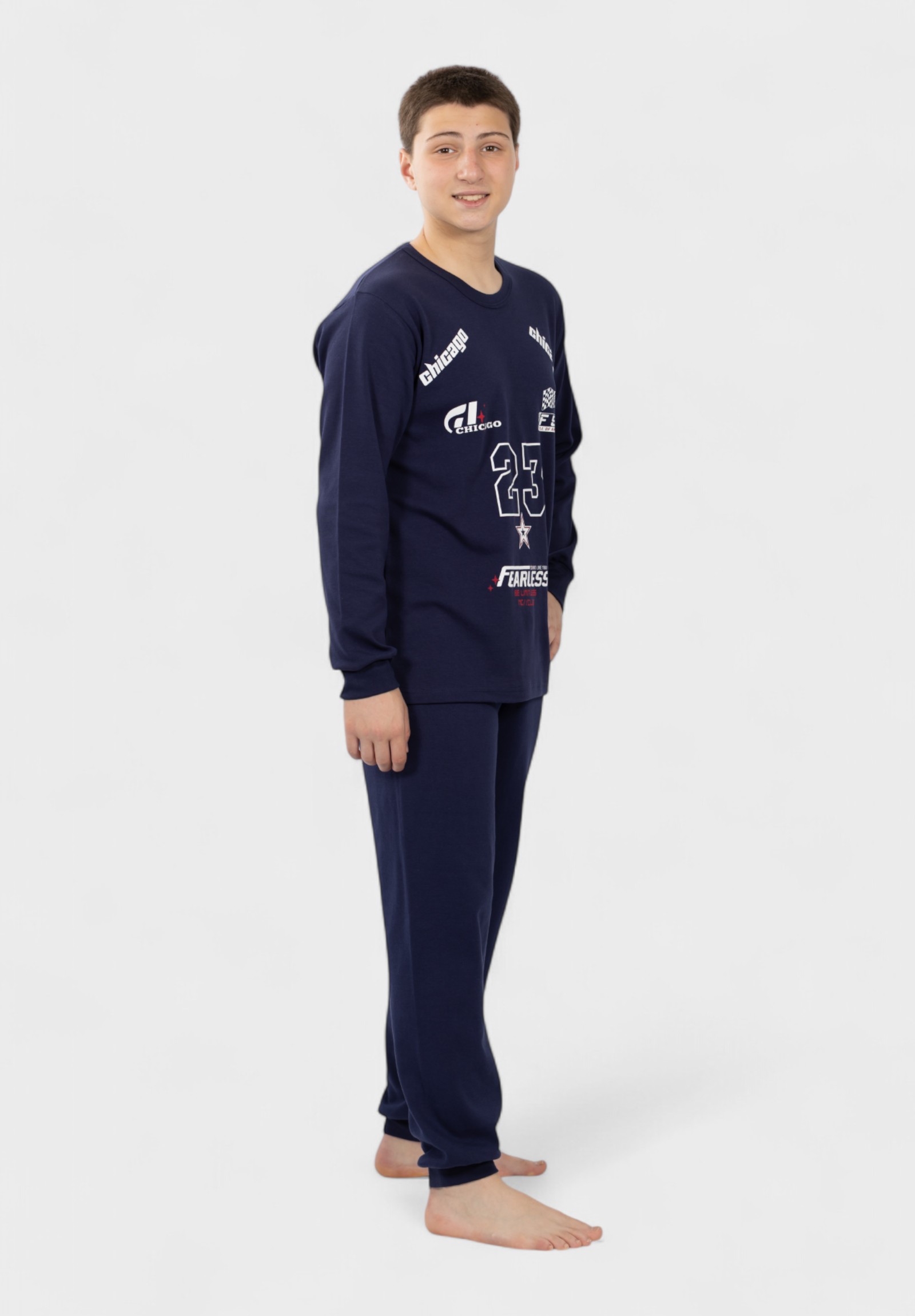 Εφηβική Πιτζάμα Nina Club Fearless Μπλέ 100% Βαμβακερή NC26510-2-Μπλε φωτογραφία