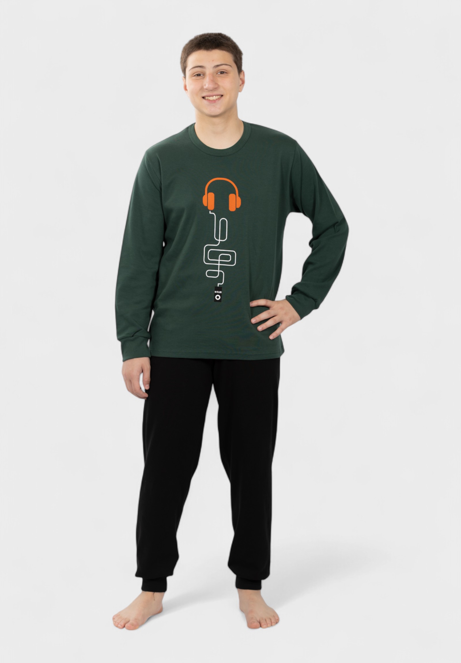 Εφηβική Πιτζάμα Nina Club Music Πράσινη – 100% Βαμβακερή NC26514-1-Πράσινο φωτογραφία