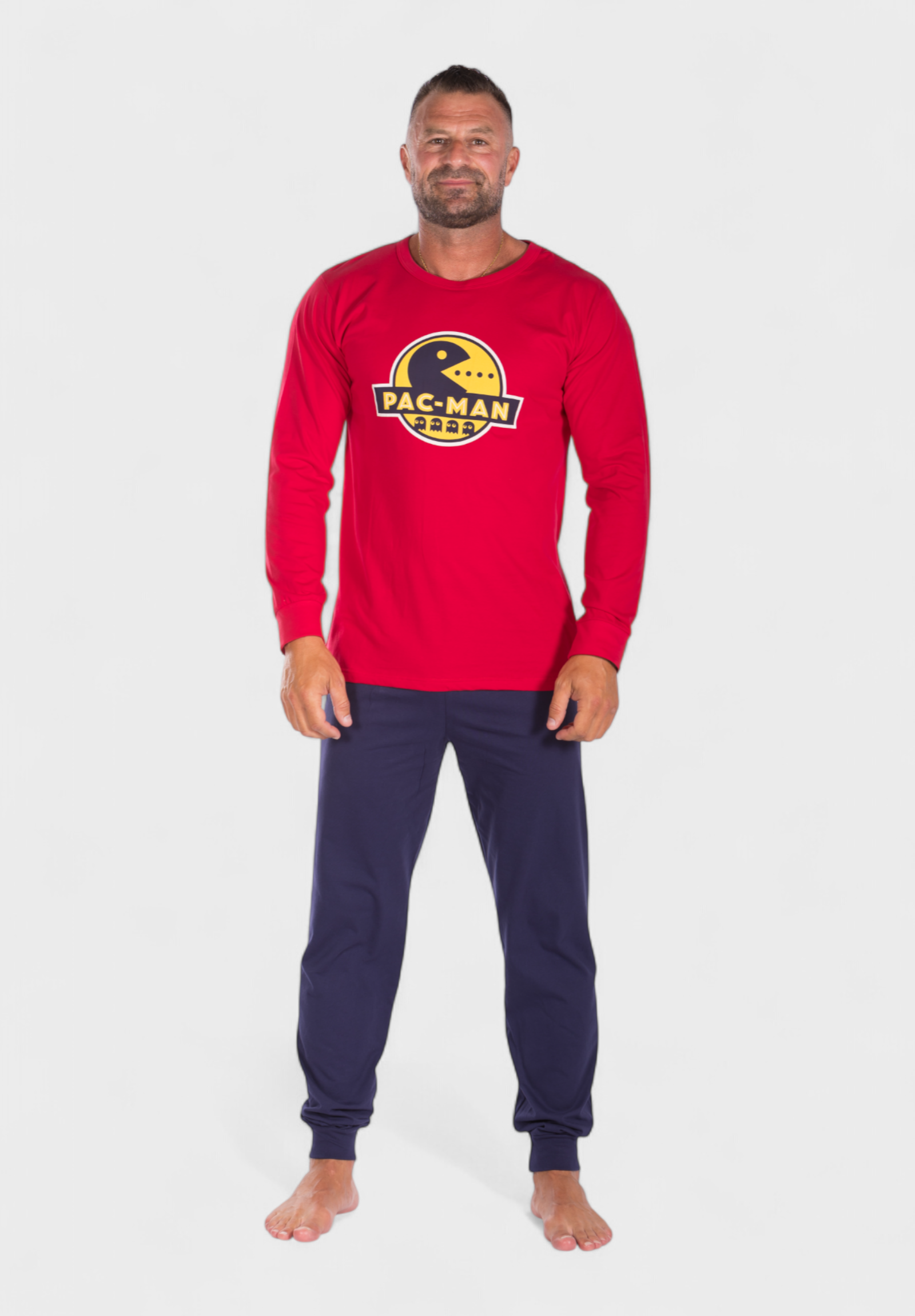 Nina Club Πιτζάμα ανδρική βαμβακερή Nina Club Pac - Man Red NC26590-1-Κόκκινο