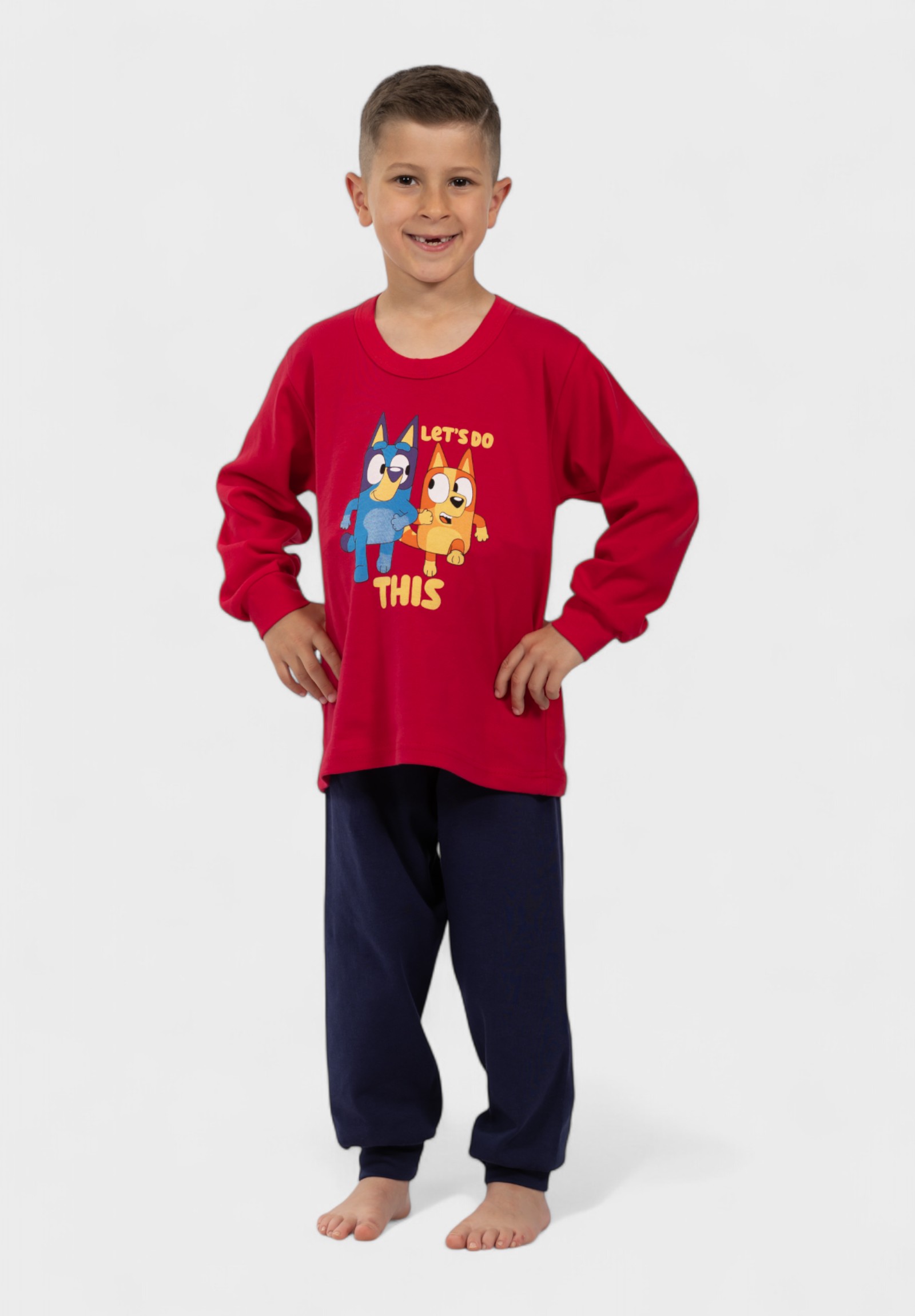 Nina Club Παιδική Πιτζάμα Bluey Nina Club Κόκκινη | 100% Βαμβακερή NC26146-1-Κόκκινο
