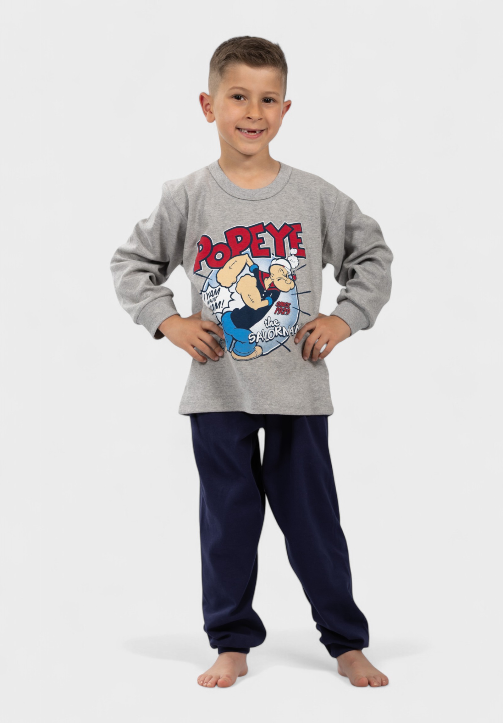 Nina Club Παιδική Πιτζάμα Nina Club Popeye Γκρί– 100% Βαμβακερή NC26704-2-Γκρι