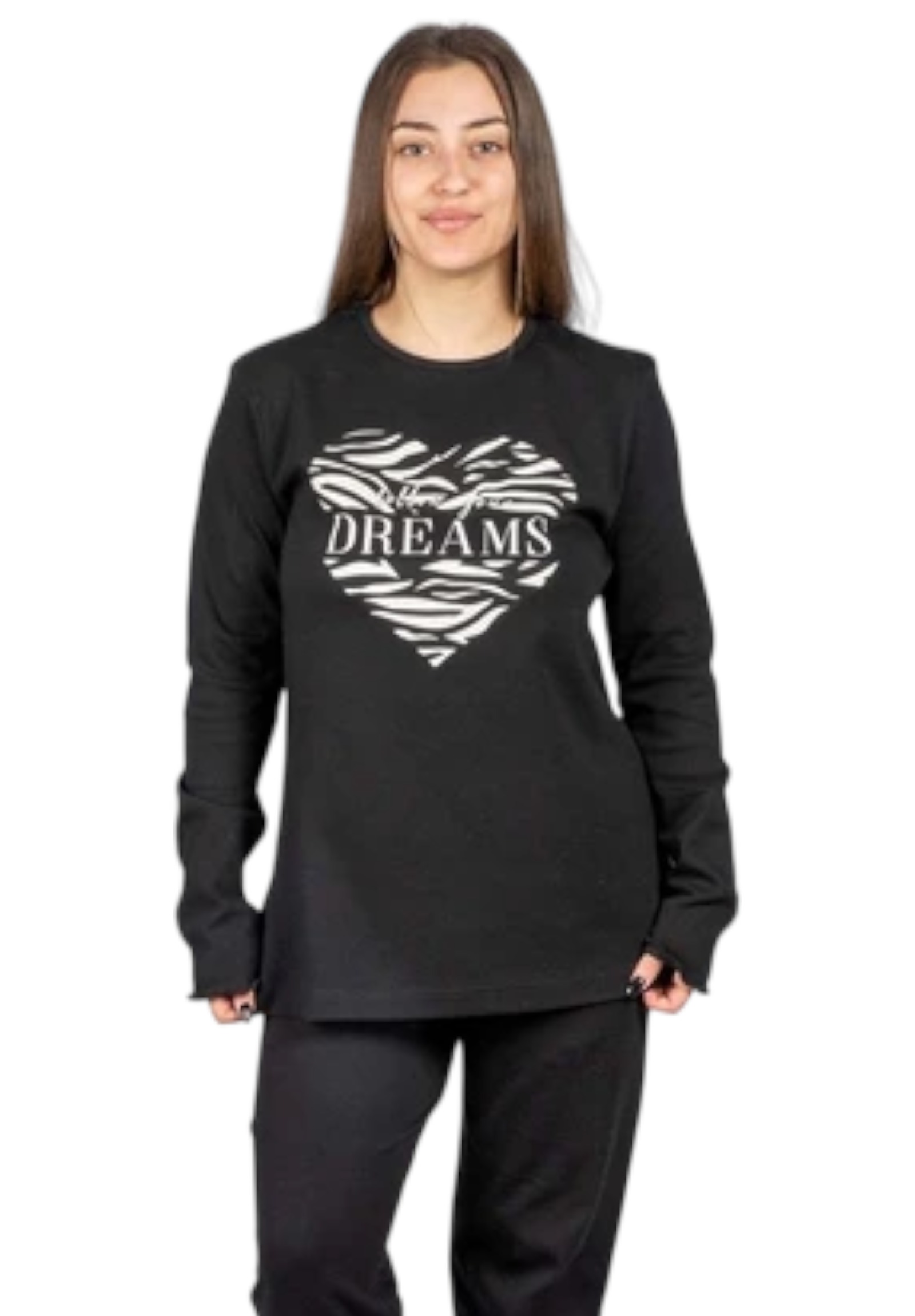 Πιτζάμα εφηβική βαμβακερή Nina Club Dreams NC630DR-Μαύρο φωτογραφία