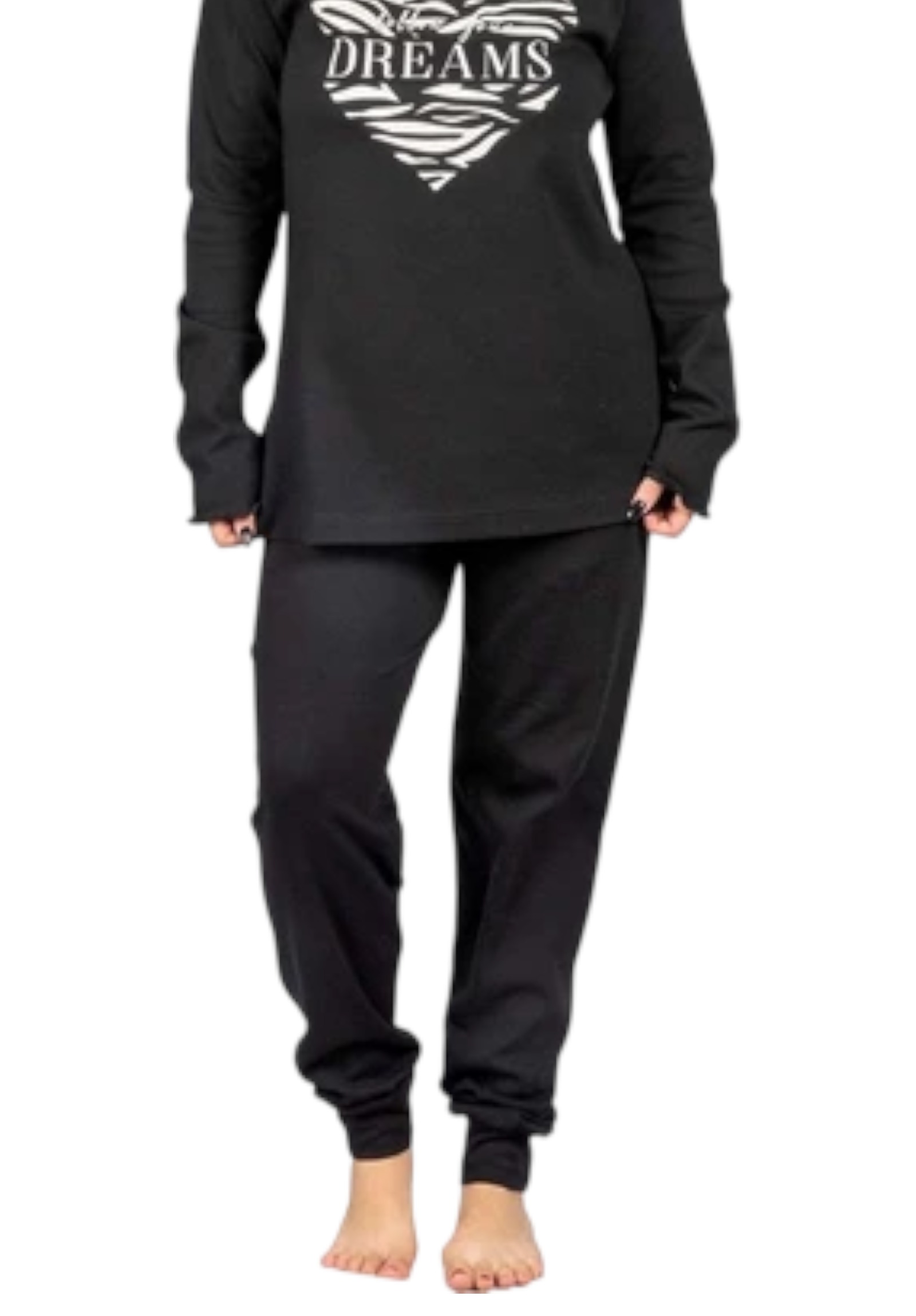 Πιτζάμα εφηβική βαμβακερή Nina Club Dreams NC630DR-Μαύρο φωτογραφία