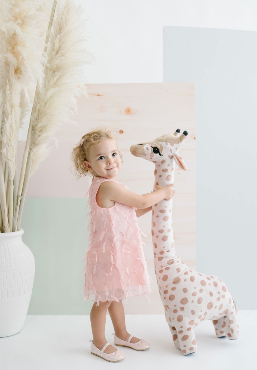 Panolino Φορεματάκι παιδικό ροζ με κροσάκια PN15881