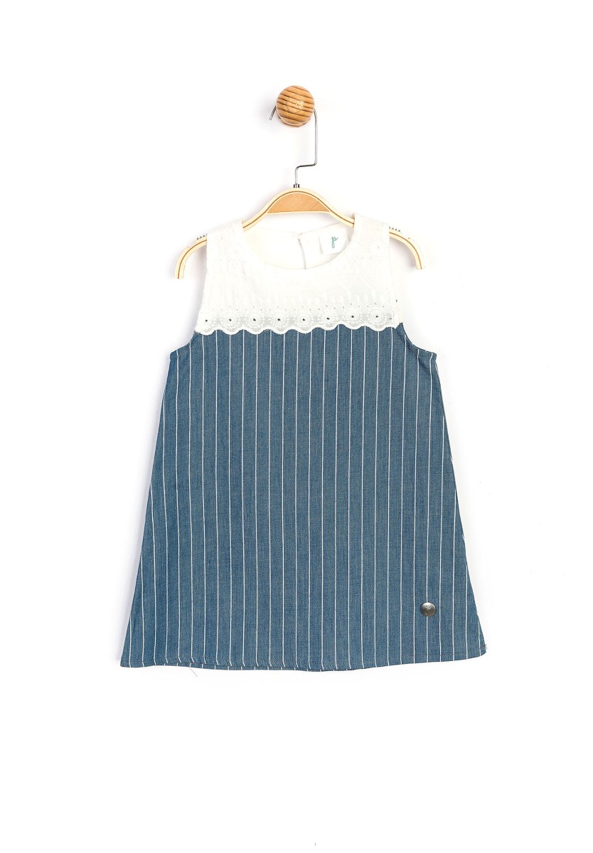 Φορεματάκι παιδικό τζιν με δαντελίτσα PN15359 φωτογραφία