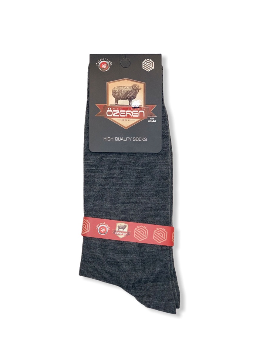 Κάλτσες ανδρικές Trendy θερμικές μάλλινες ανθρακί W21THERMALANTH-Ανθρακί φωτογραφία