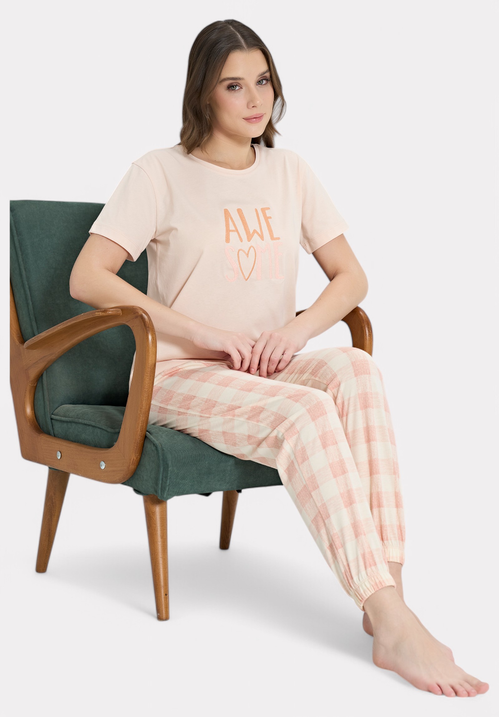 Πιτζάμα βαμβακερή Pijadore Awesome Σομόν PJDR1854-1-Σομόν φωτογραφία