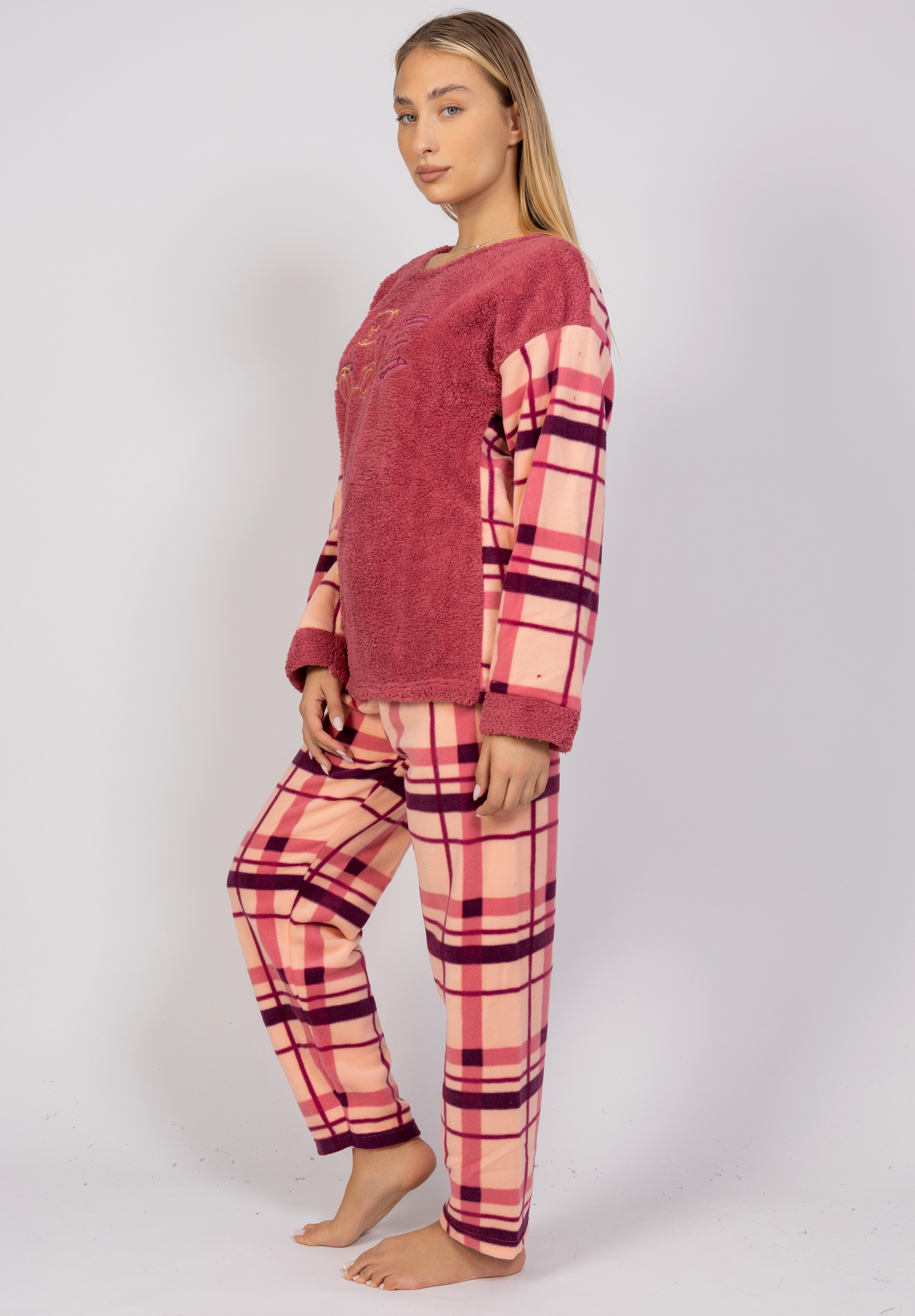 Πιτζάμα γυναικεία Fleece Love Bear Pink Pijammery PJMR1121-1-Ροζ φωτογραφία