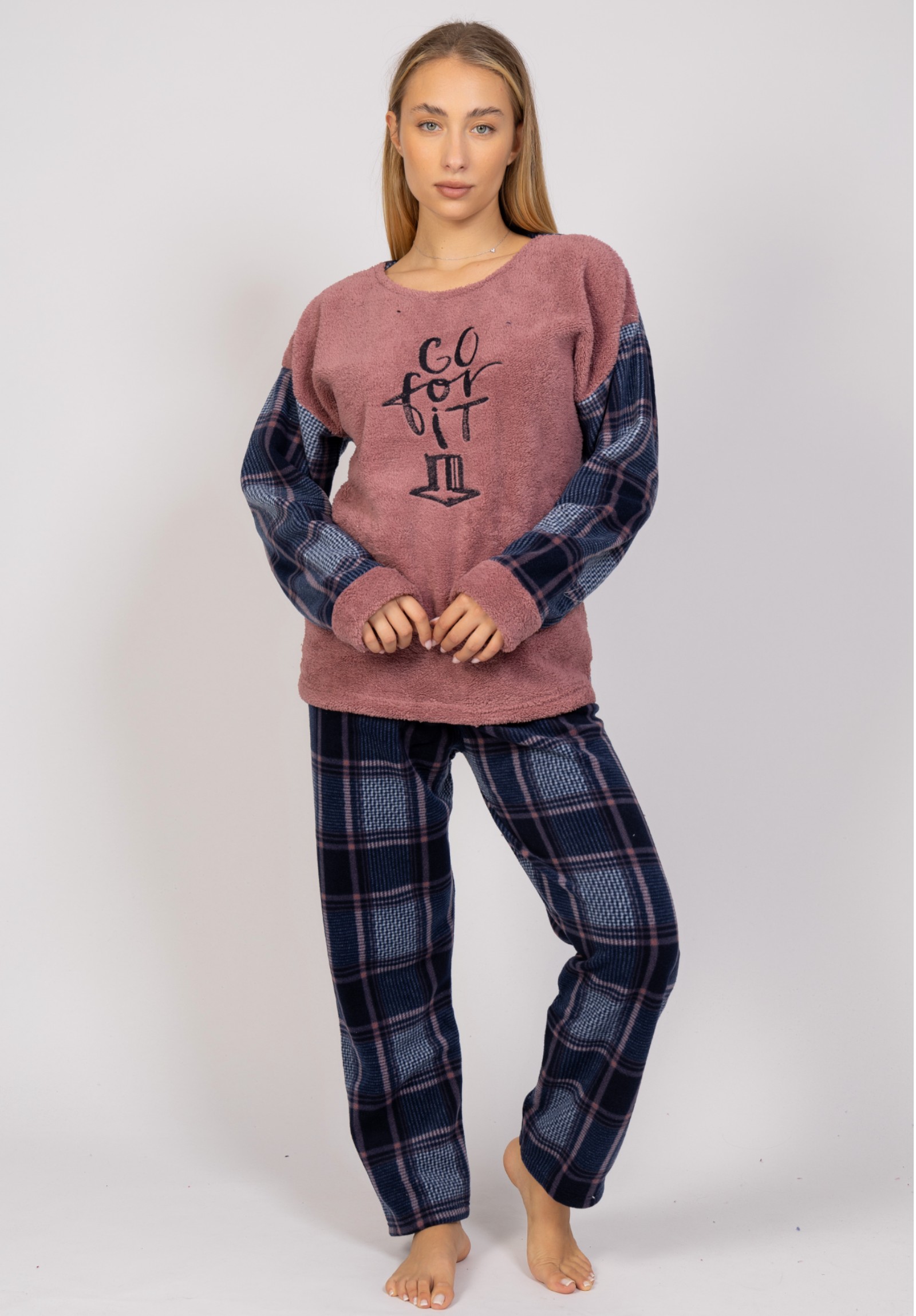  Πιτζάμα γυναικεία Fleece Go For It Pink Pijammery PJMR1122-1-Ροζ 2025