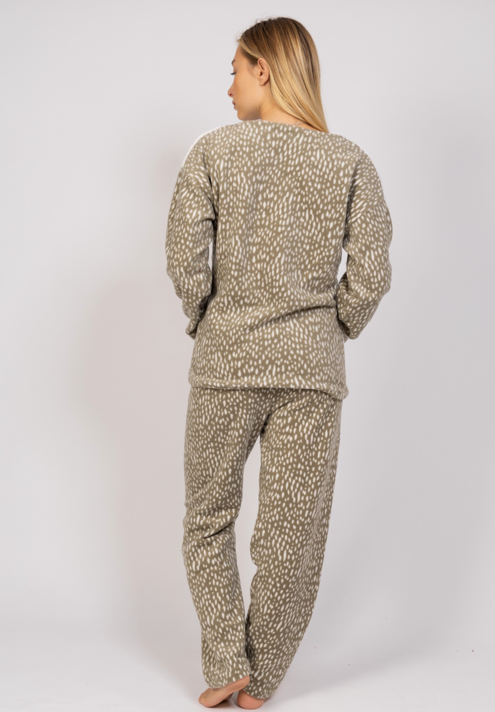Πιτζάμα γυναικεία Fleece Happy Winter Pijammery PJMR1125-Μπεζ φωτογραφία