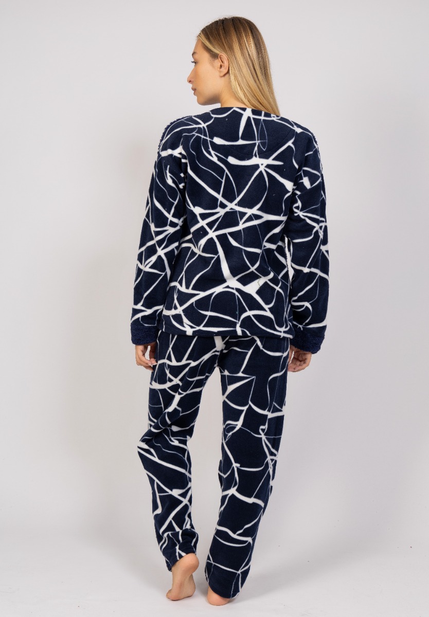 Πιτζάμα γυναικεία Fleece Sleeping Time Pijammery PJMR1126-Μπλε φωτογραφία