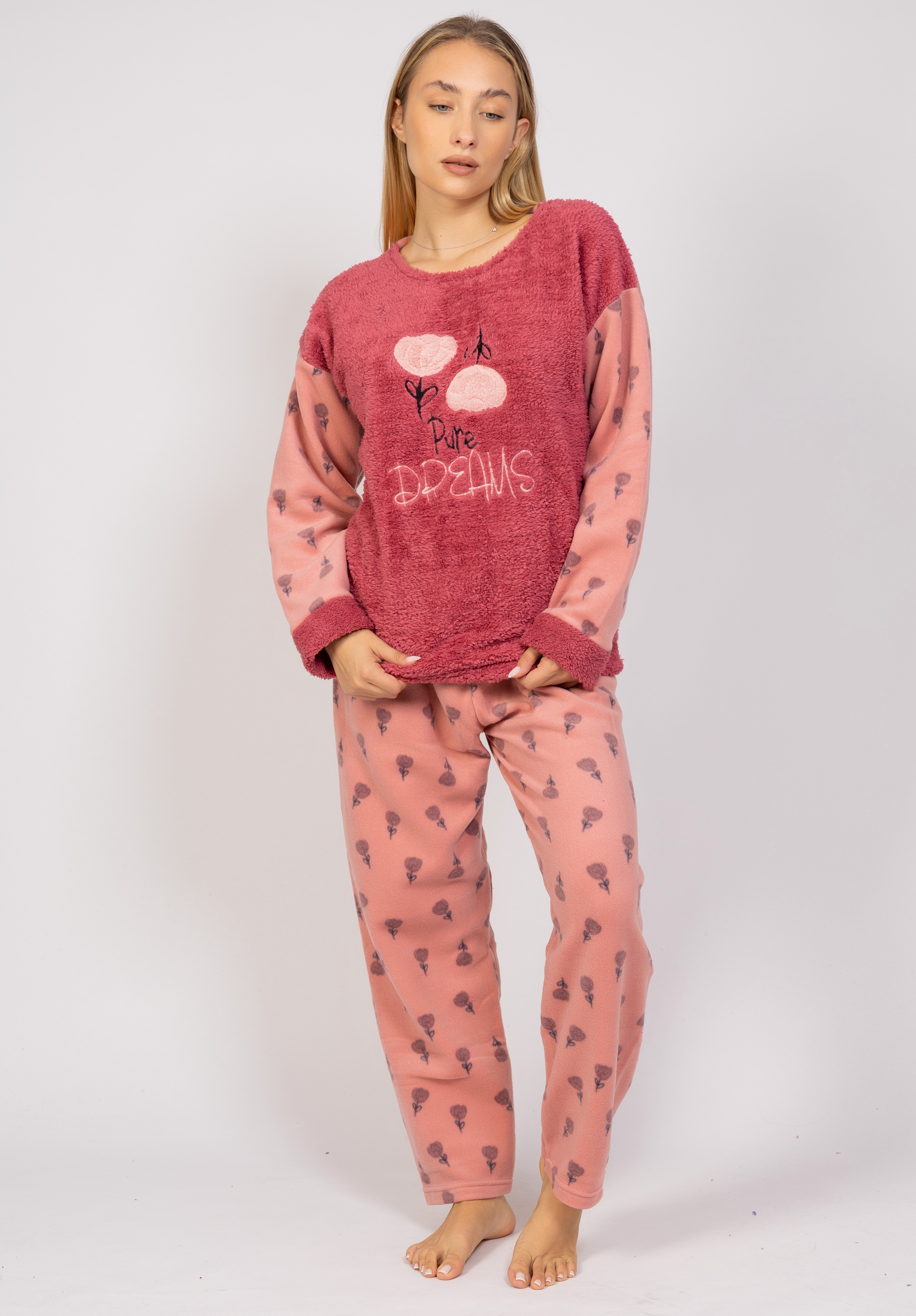  Πιτζάμα γυναικεία Fleece Pure Dreams Pijammery PJMR1147-Ροζ 2025