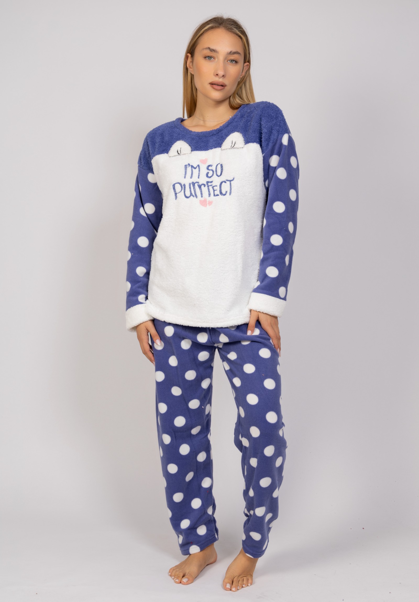  Πιτζάμα γυναικεία Fleece I'm So PurrFect Blue Pijammery PJMR1155-1-Μπλε 2025