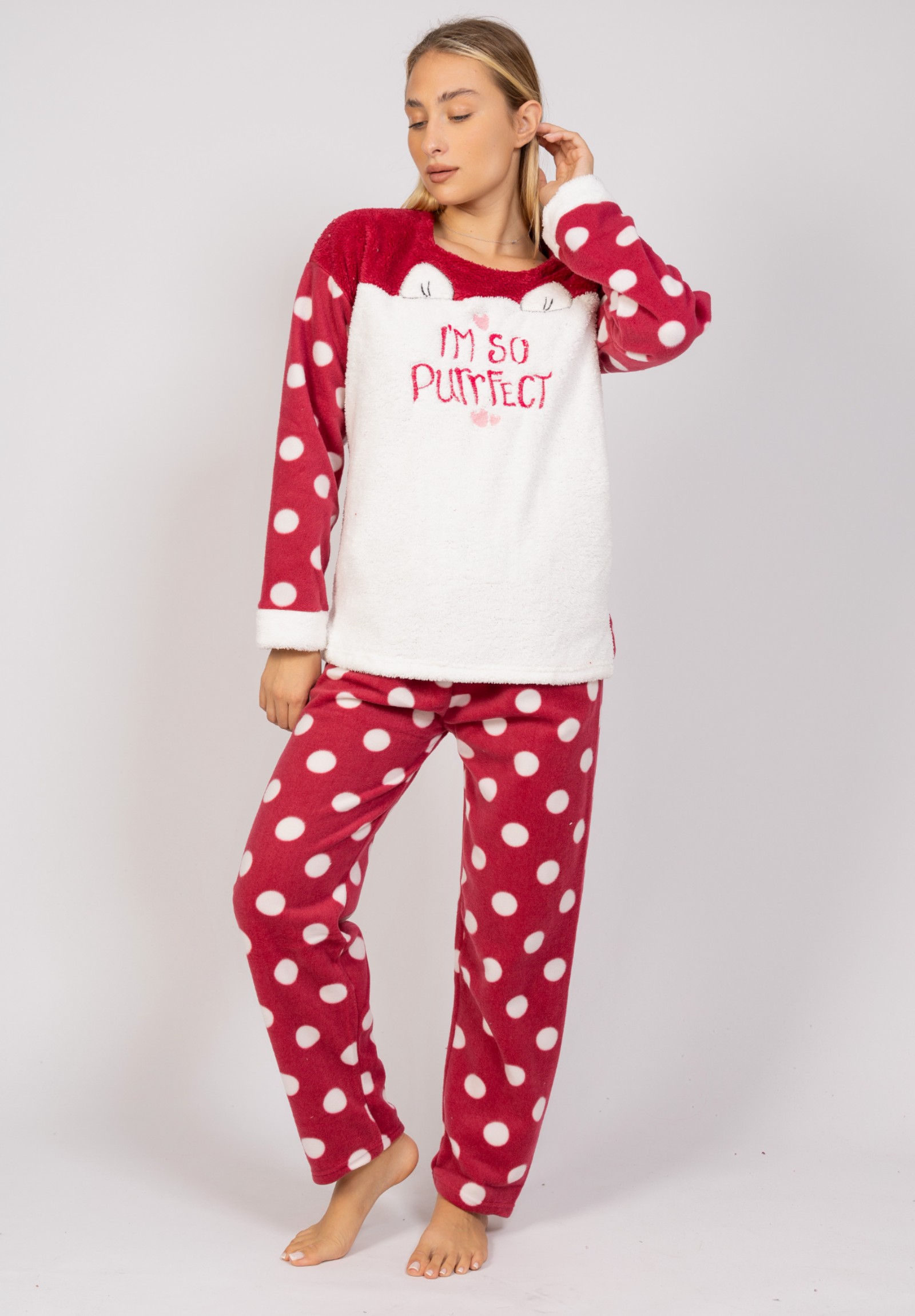  Πιτζάμα γυναικεία Fleece I'm So PurrFect Red Pijammery PJMR1155-2-Κόκκινο 2025