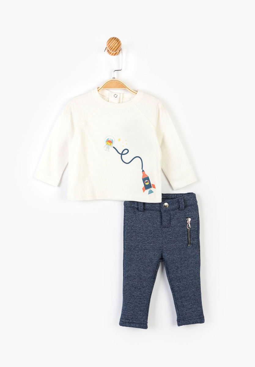 Σετ βρεφικών ζακέτα- μπλουζάκι - παντελόνι Space PN14841 φωτογραφία