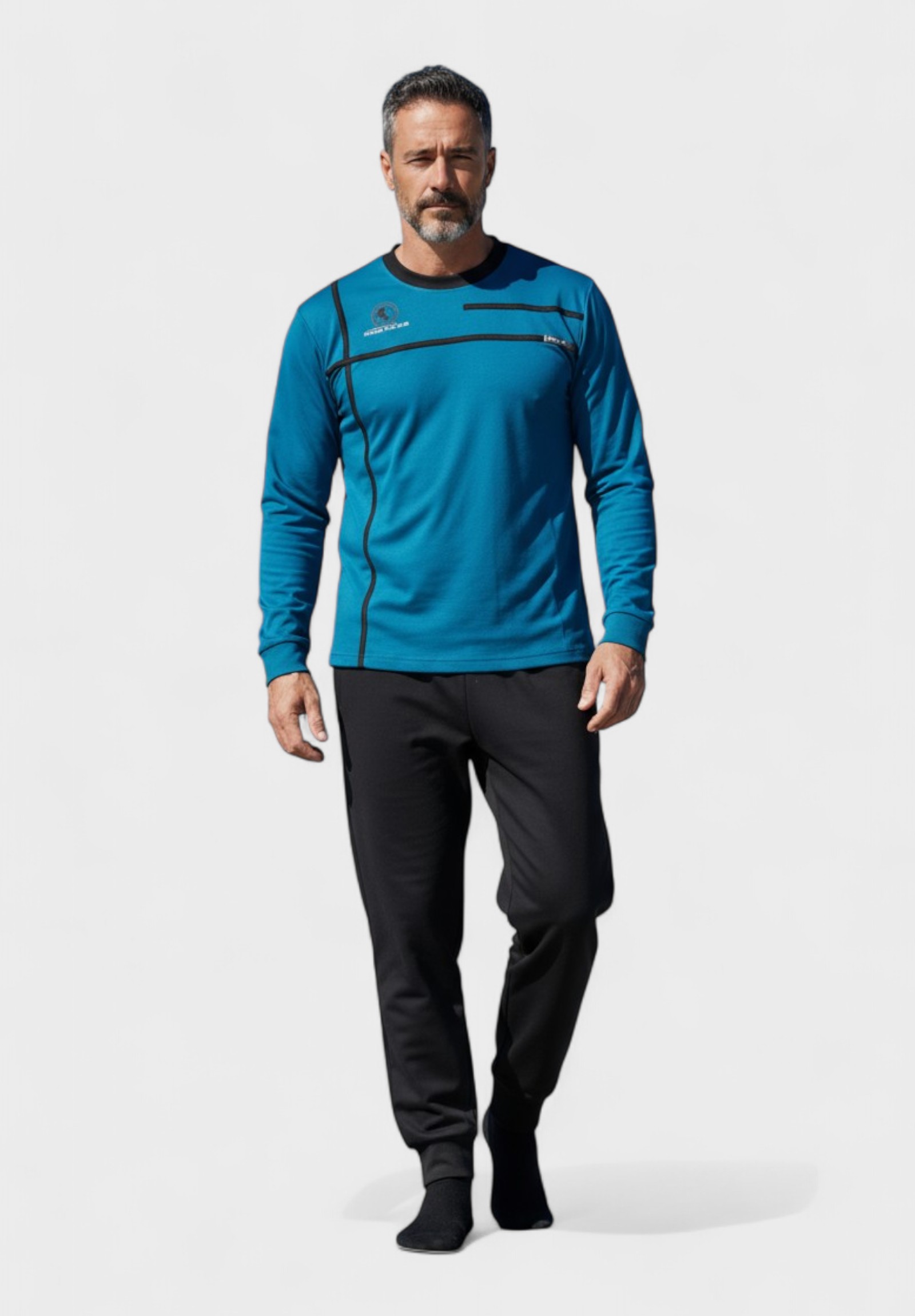 Ανδρική Βαμβακερή Πιτζάμα Interlock Collection Blue Edge CL2650-1-Μπλε φωτογραφία