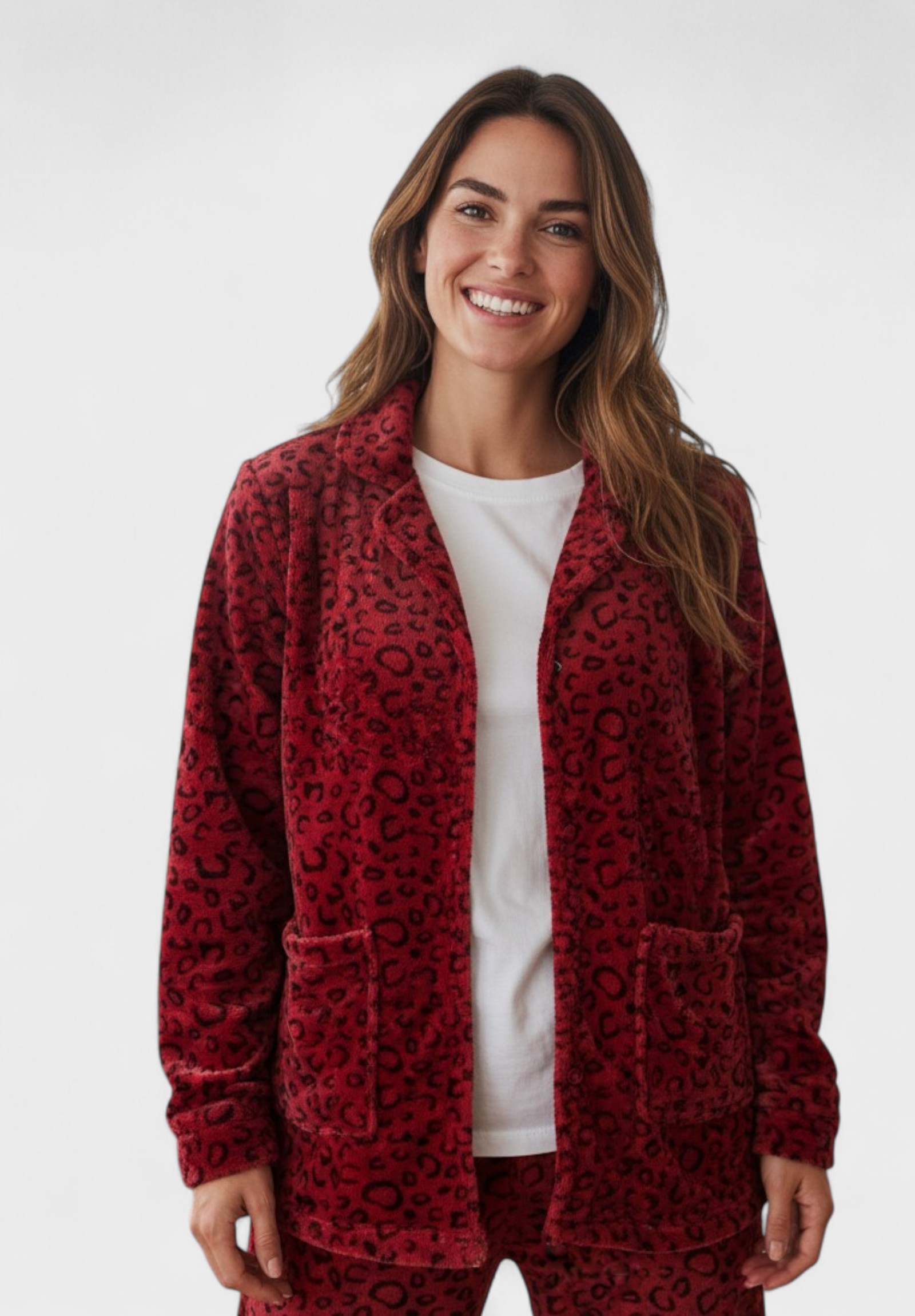 Γυναικεία Ρόμπα Fleece Leo Bordo Collection CL2635-Μπορντώ φωτογραφία