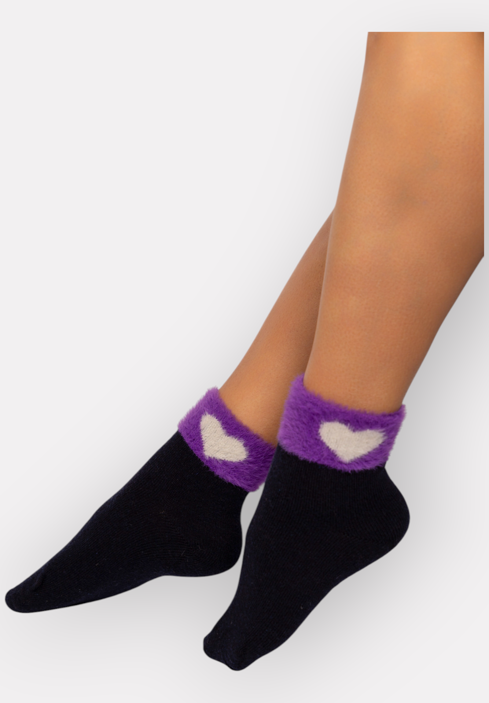  Κάλτσες γυναικείες μάλλινες ημίκοντες Lampswool Hearts Pro Socks PR25029-Μωβ 2025