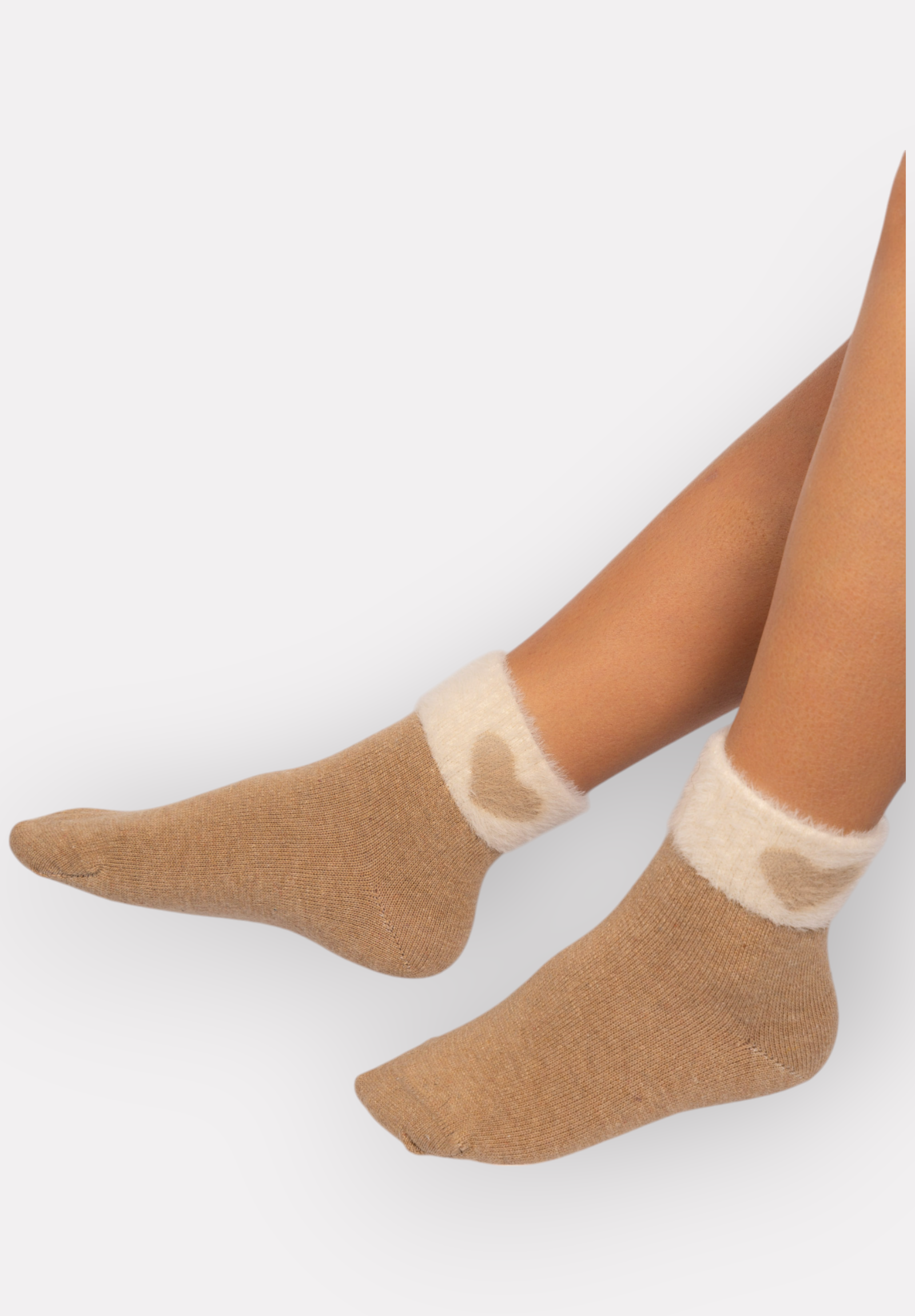  Κάλτσες γυναικείες μάλλινες ημίκοντες Lampswool Hearts Pro Socks PR25029-Μπεζ 2025