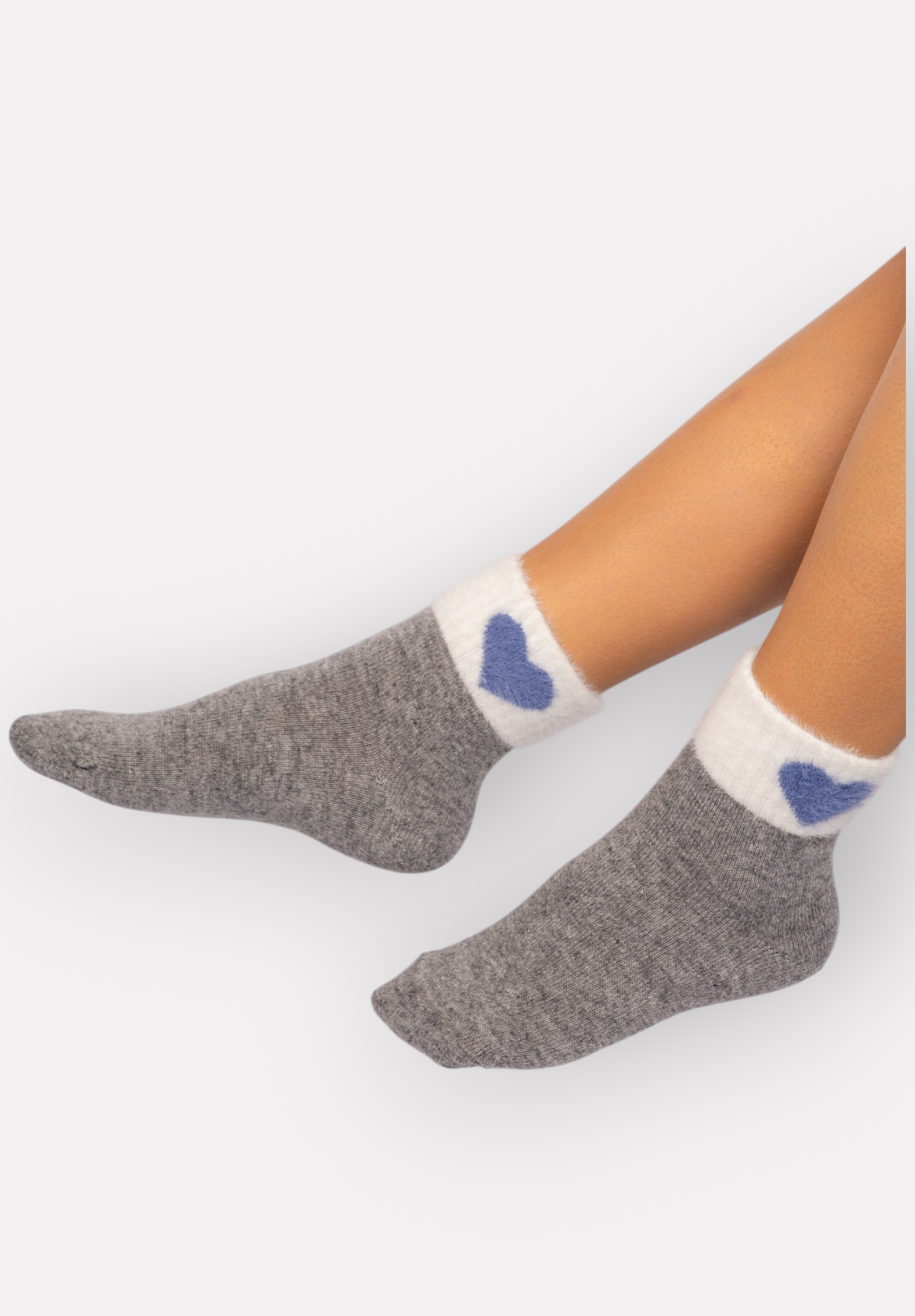  Κάλτσες γυναικείες μάλλινες ημίκοντες Lampswool Hearts Pro Socks PR25029-Γκρι 2025