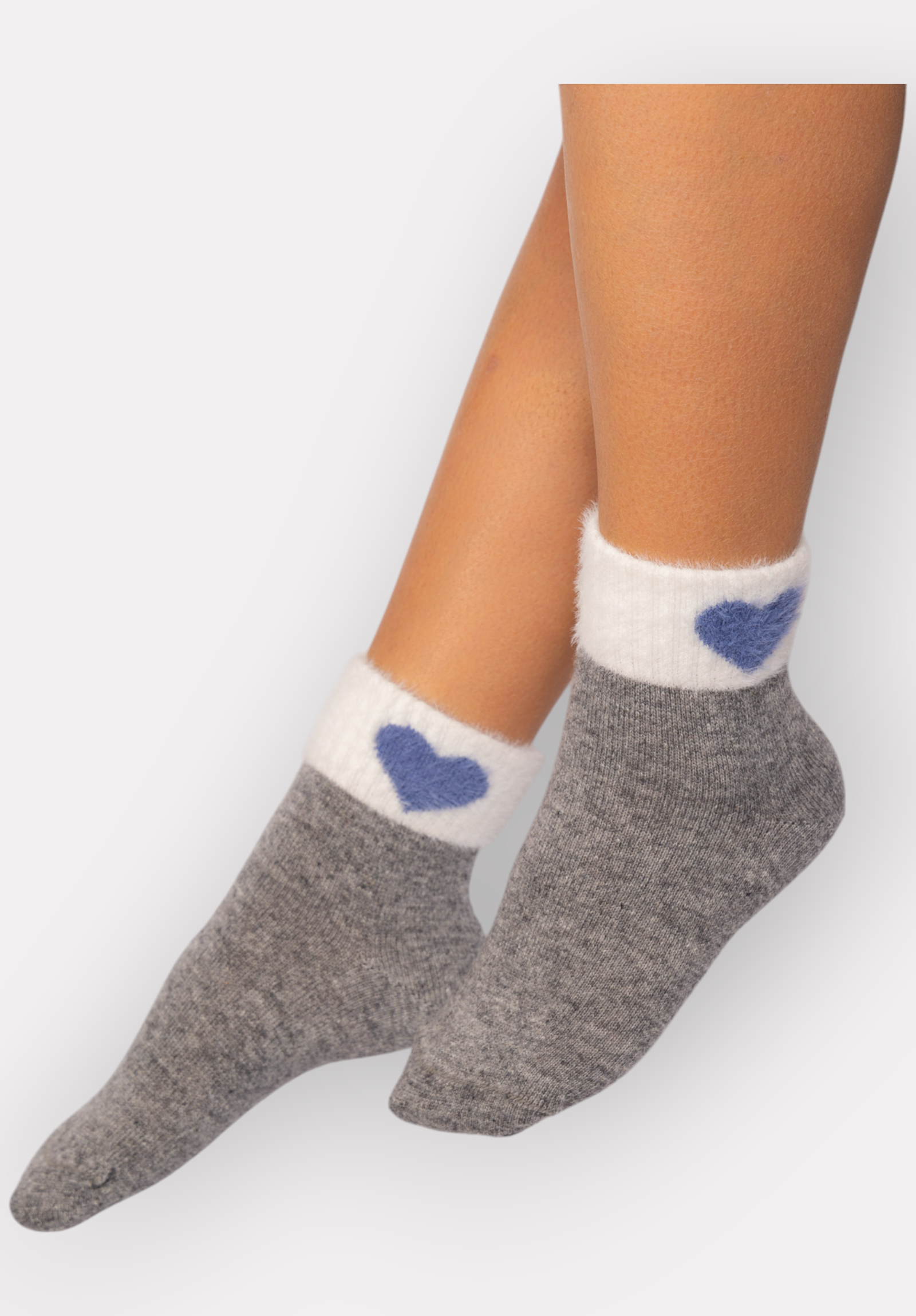 Κάλτσες γυναικείες μάλλινες ημίκοντες Lampswool Hearts Pro Socks PR25029-Γκρι φωτογραφία