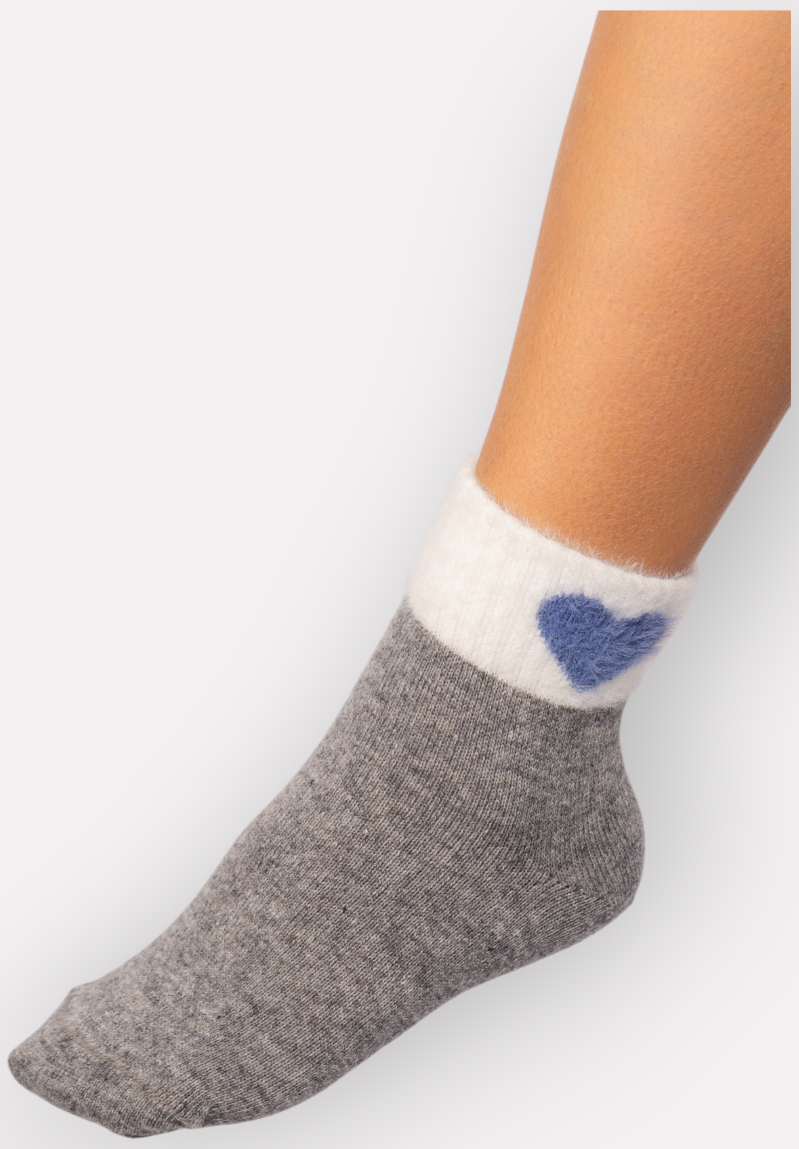 Κάλτσες γυναικείες μάλλινες ημίκοντες Lampswool Hearts Pro Socks PR25029-Γκρι φωτογραφία