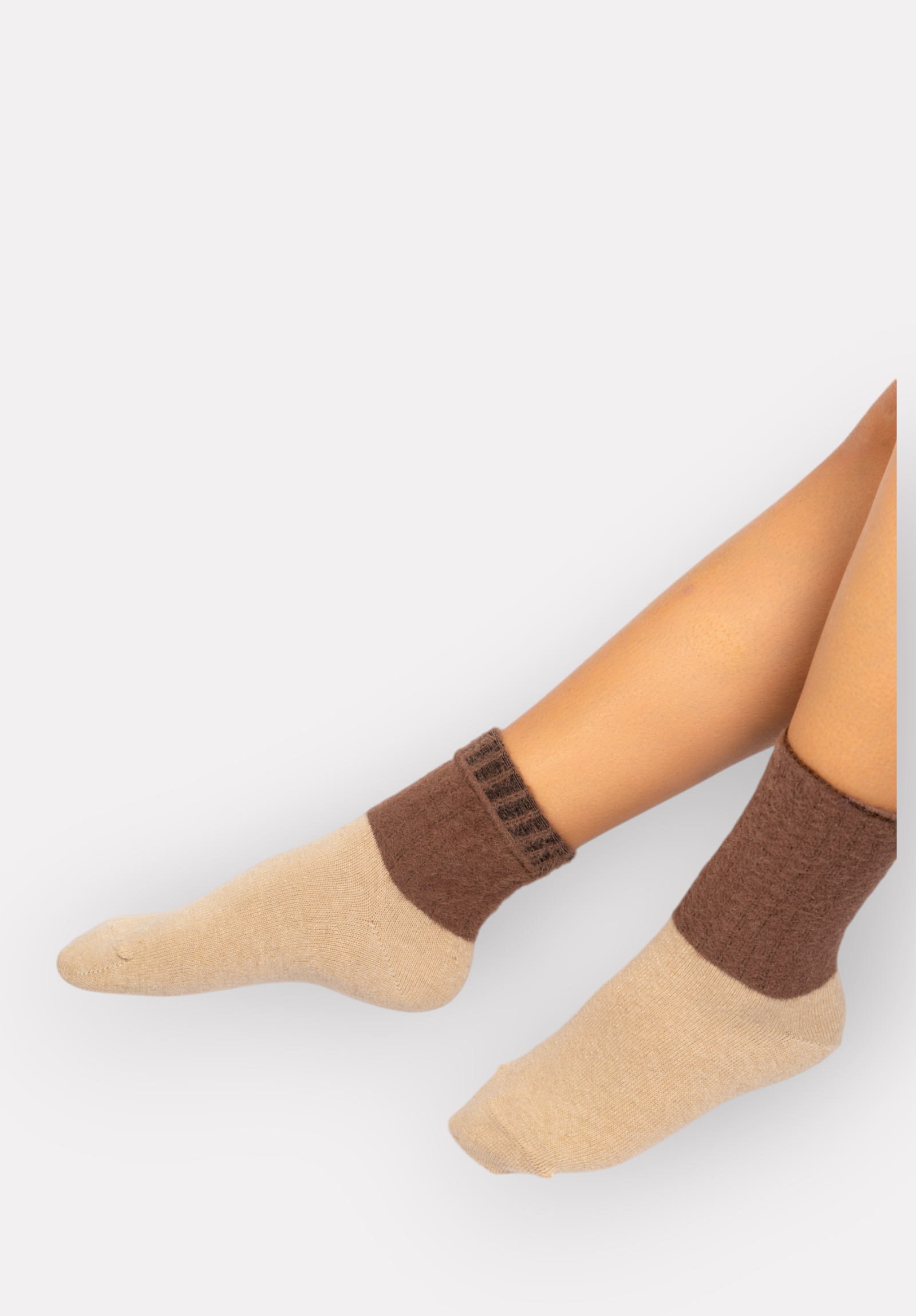 Κάλτσες γυναικείες μάλλινες χνουδωτές Lampswool Pro Socks PR25030-Μπεζ φωτογραφία