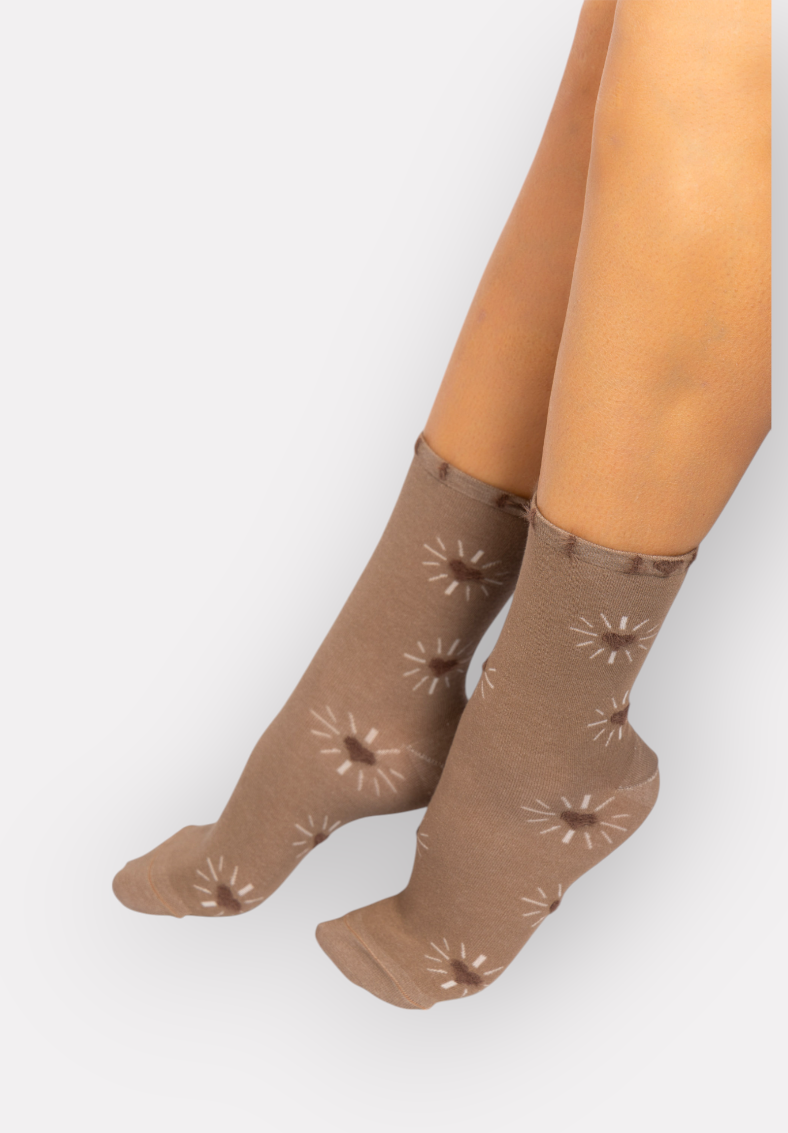  Κάλτσες γυναικείες βαμβακερές Hearts & Flower Pro Socks PR25645-Καφέ 2025