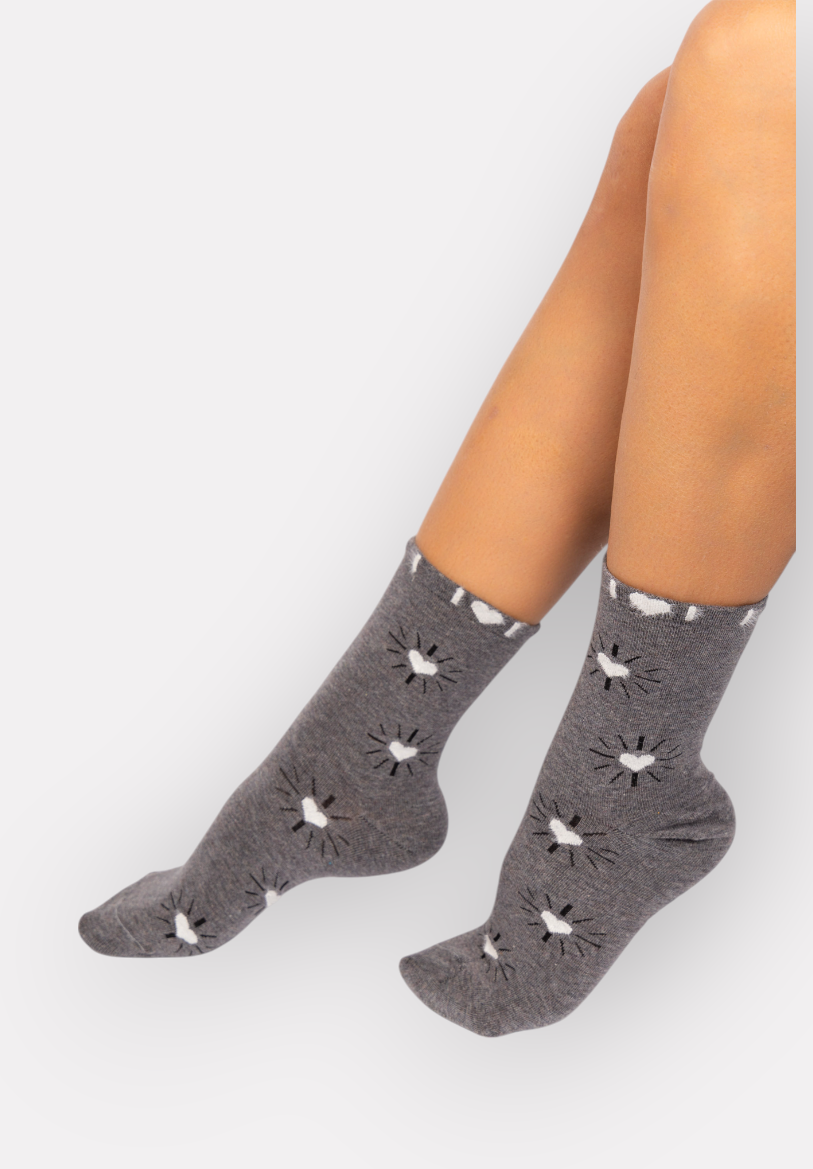  Κάλτσες γυναικείες βαμβακερές Hearts & Flower Pro Socks PR25645-Ανθρακί 2025