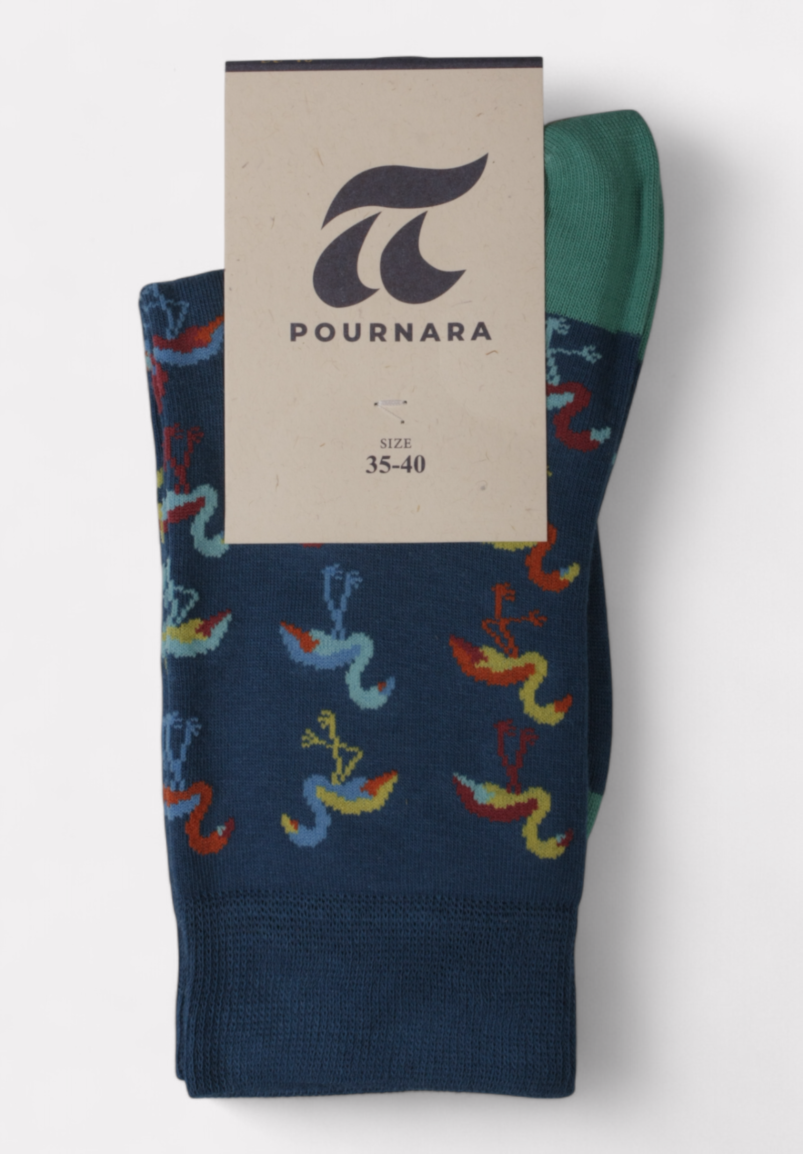  Pournara κάλτσα γυναικεία βαμβακερή με σχέδιο Flamingo Μπλε PRN211108-Μπλε 2025
