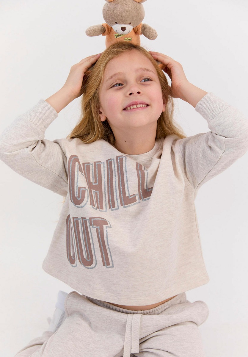 Rolypoly Φόρμα παιδική Rolypoly Chill Out RP2615A-Εκρού