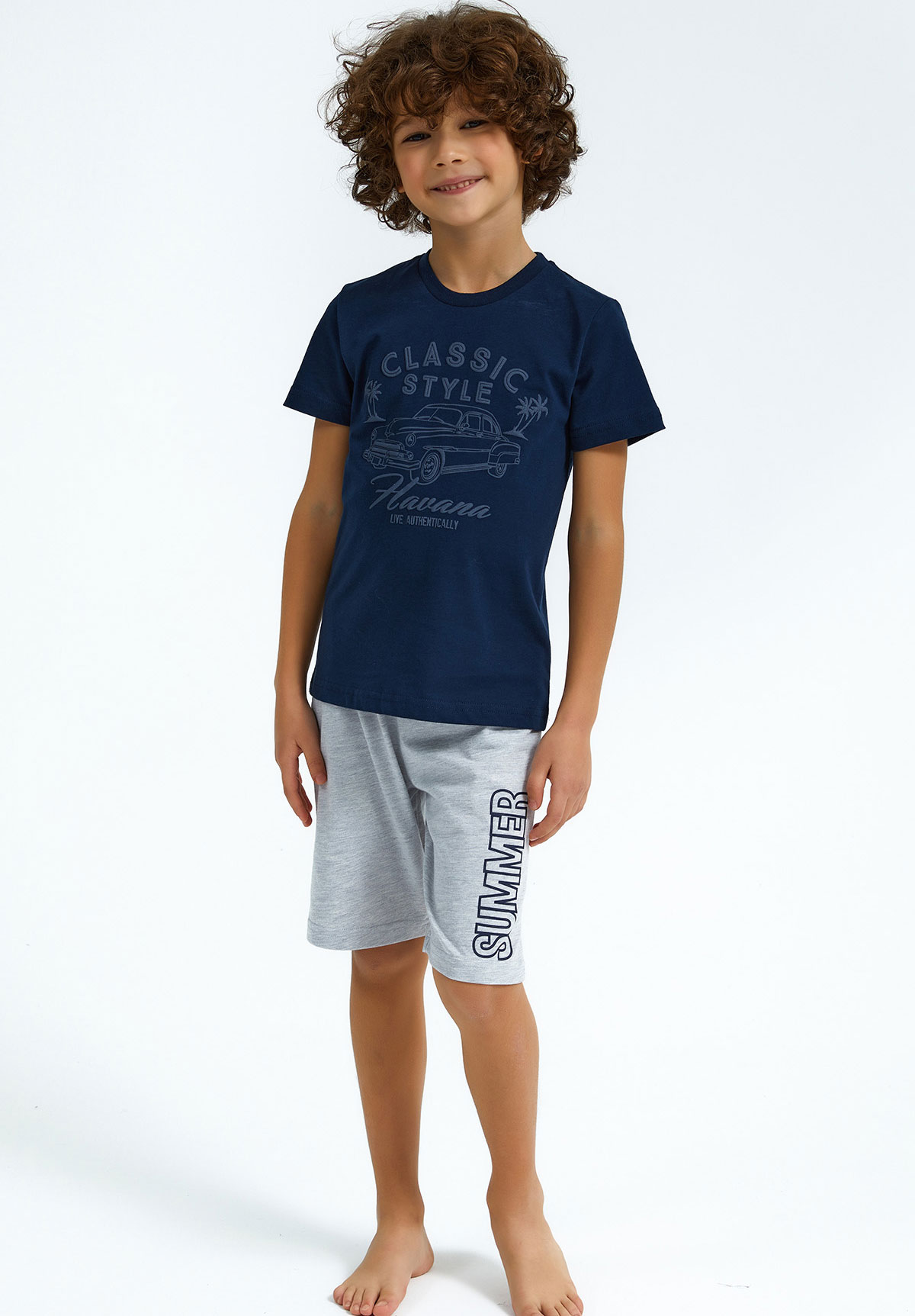 Rolypoly Πιτζάμα παιδική Rolypoly Classic Style RP2701B-Μπλε