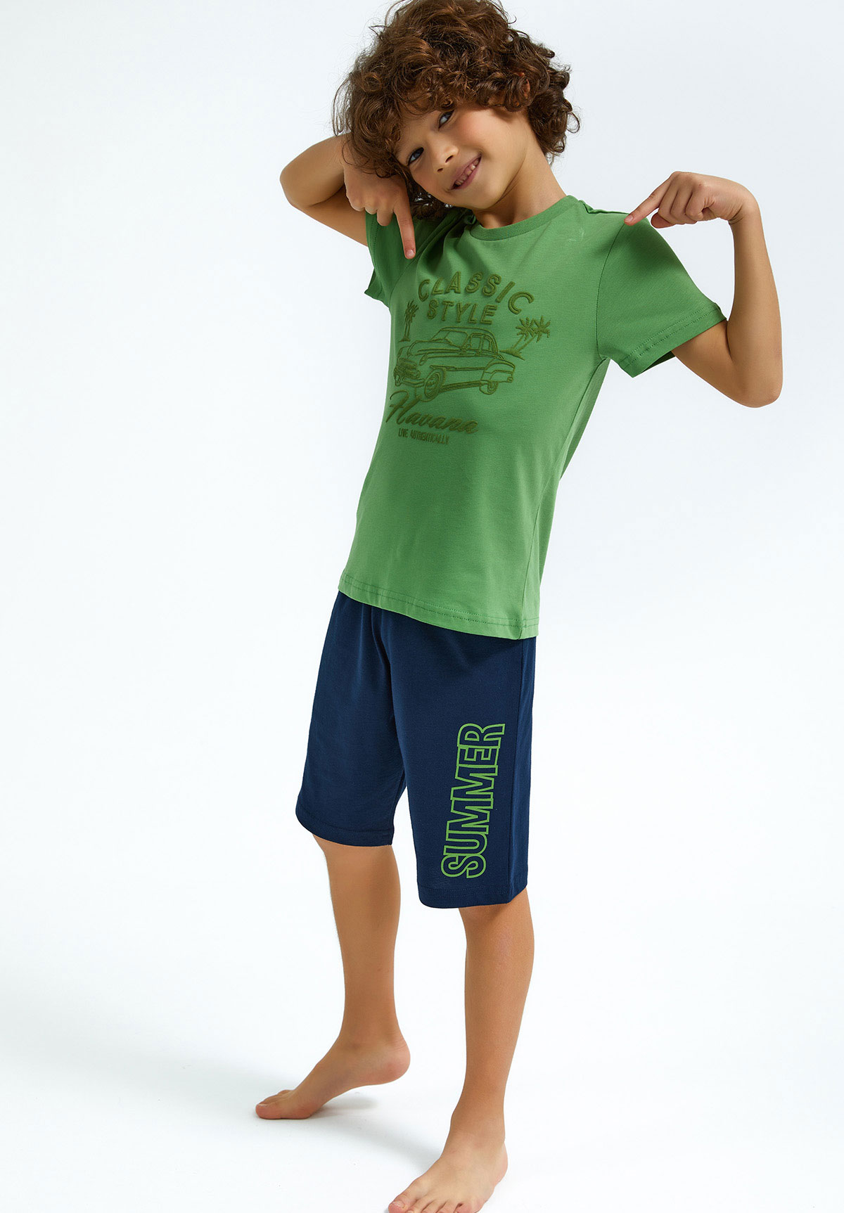 Πιτζάμα παιδική Rolypoly Classic Style RP2701B-Πράσινο φωτογραφία