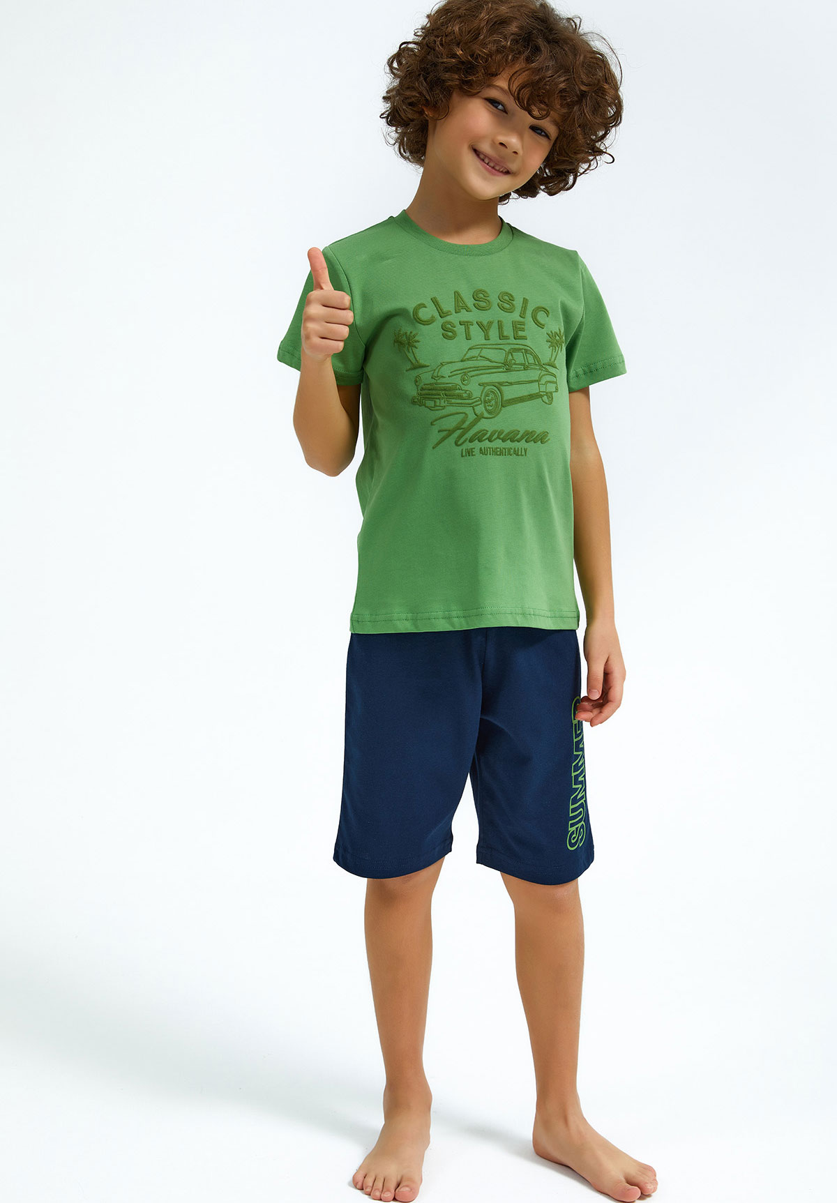 Rolypoly Πιτζάμα παιδική Rolypoly Classic Style RP2701B-Πράσινο