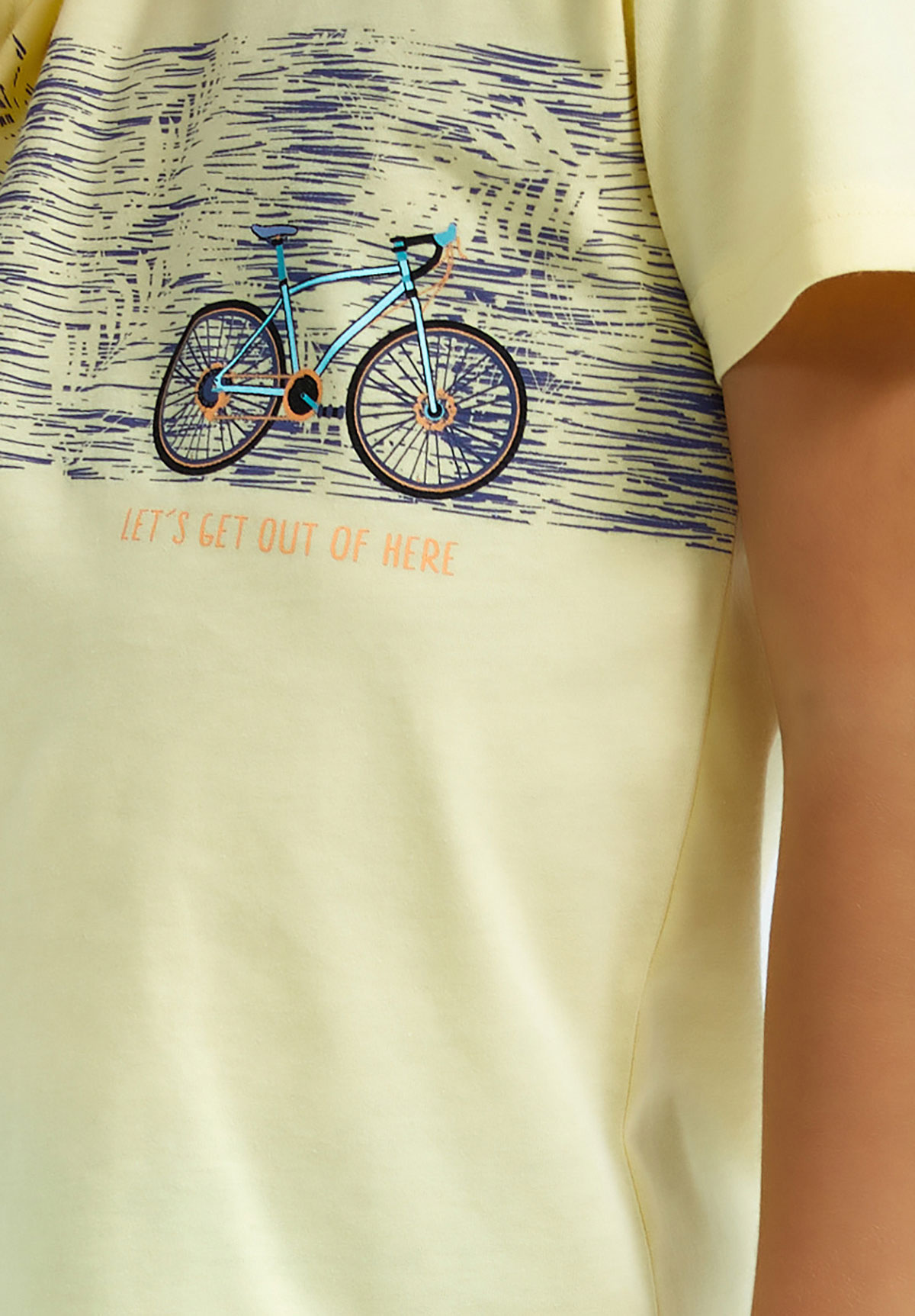 Πιτζάμα Rolypoly παιδική με σορτσάκι Bike RP2715B-Κίτρινο φωτογραφία