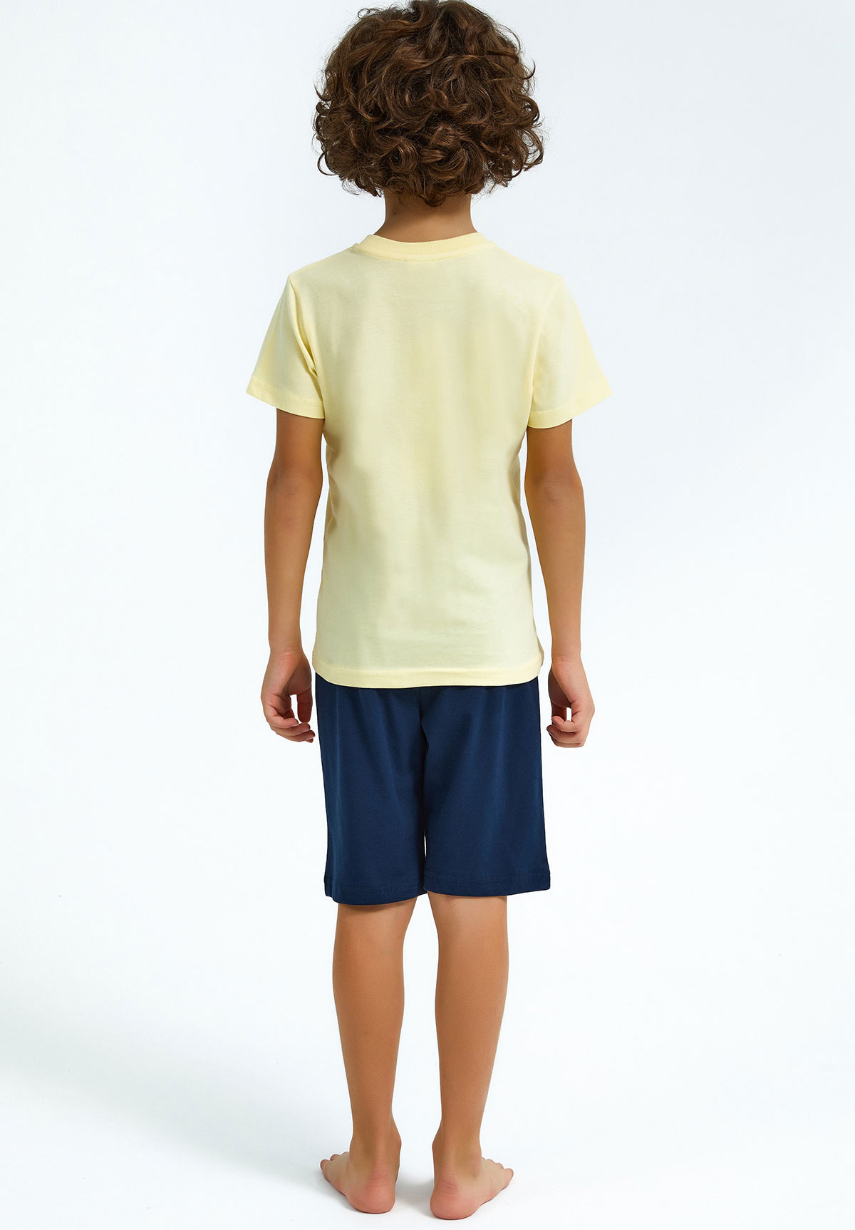 Πιτζάμα Rolypoly παιδική με σορτσάκι Bike RP2715B-Κίτρινο φωτογραφία