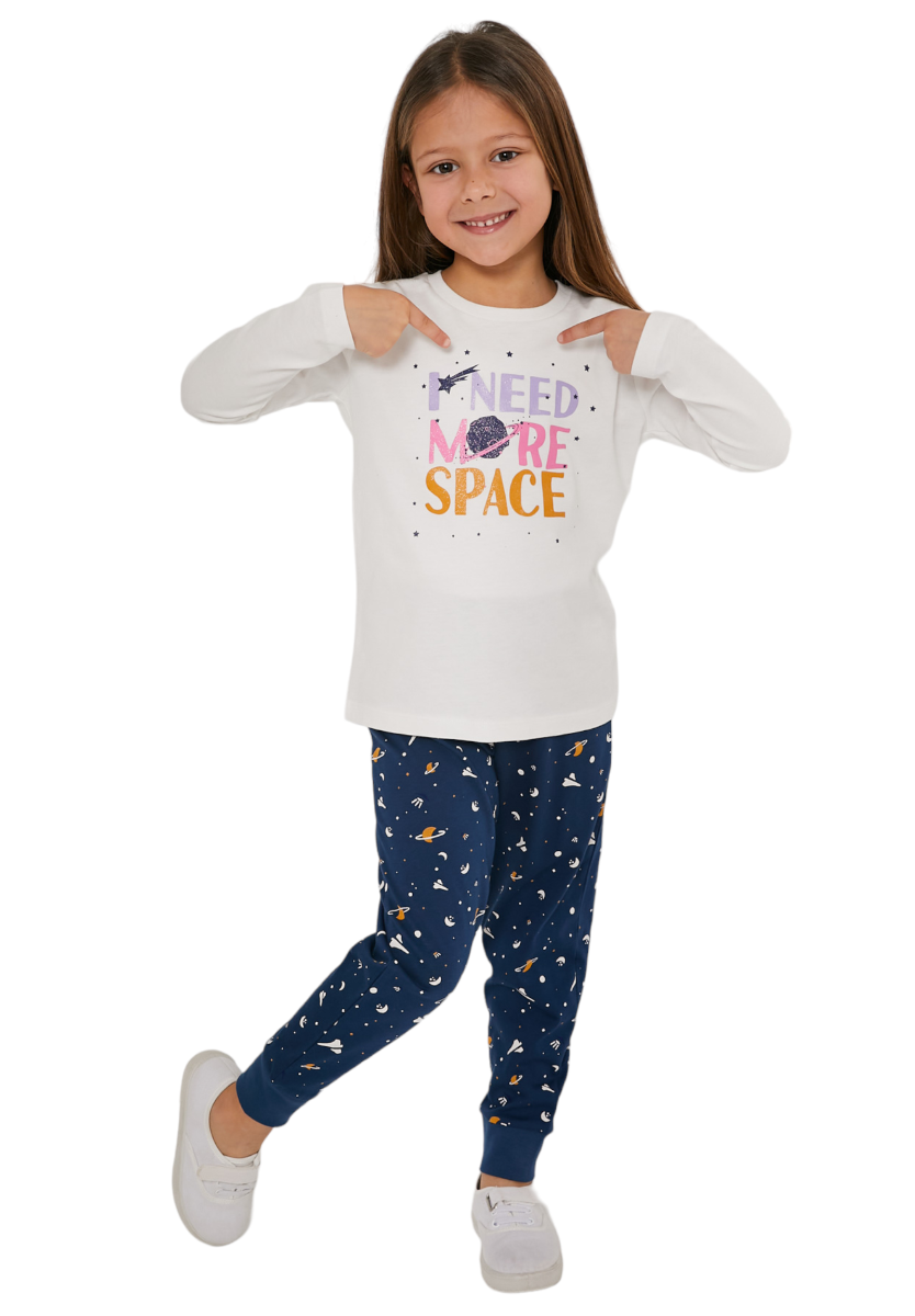 Πιτζάμα εφηβική Rolypoly Need Space Girl RP3176G-Λευκό φωτογραφία