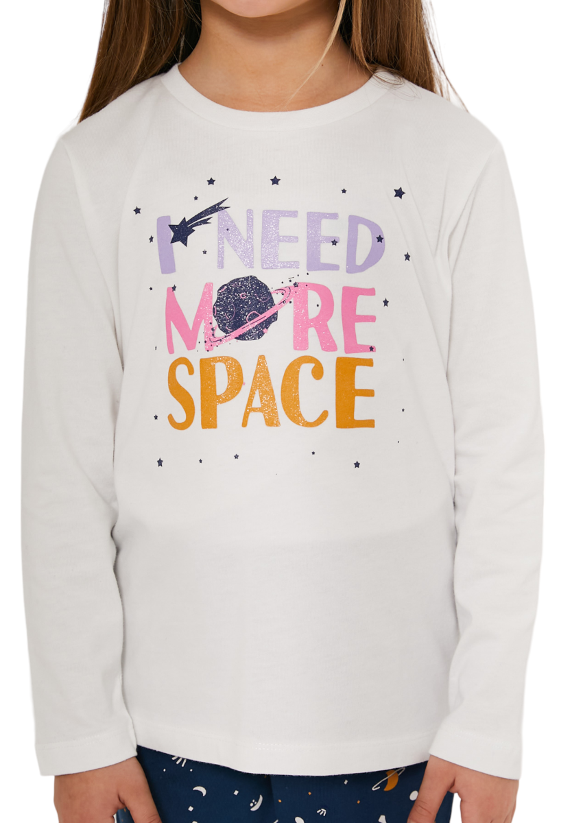 Πιτζάμα εφηβική Rolypoly Need Space Girl RP3176G-Λευκό φωτογραφία