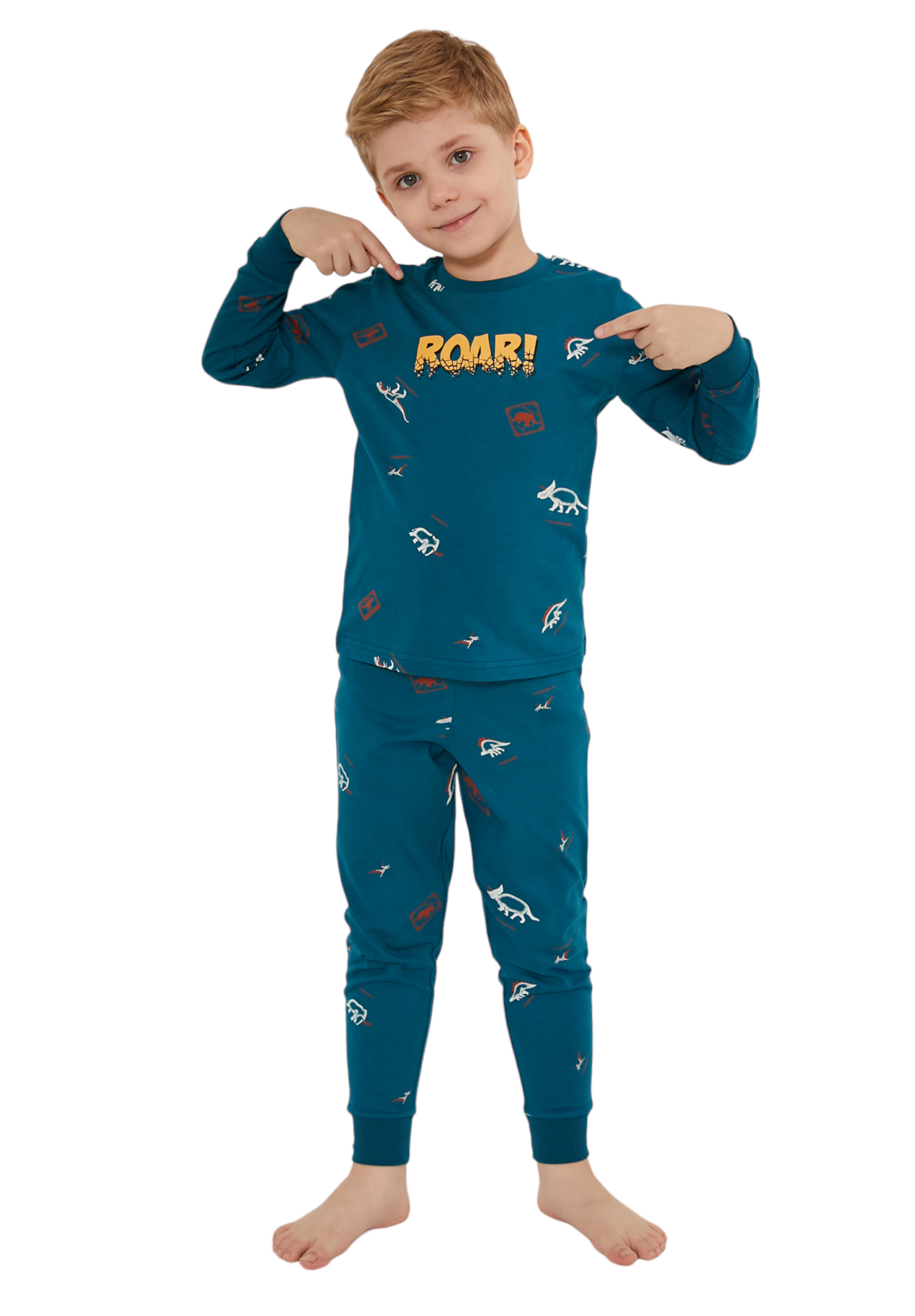 Πιτζάμα παιδική Rolypoly Roar Boy RP3222B-Πετρόλ φωτογραφία